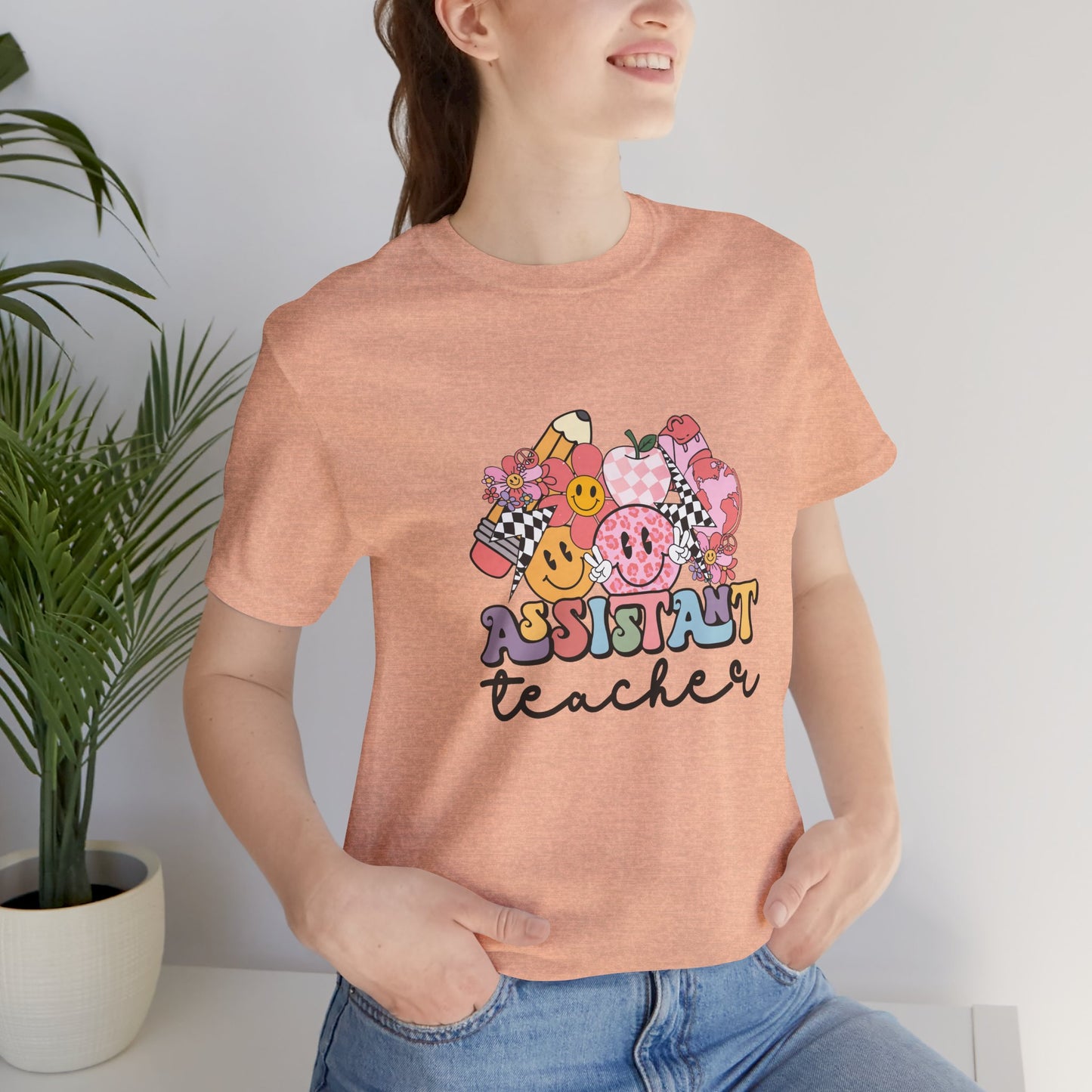 Retro Checkered Teacher Assistant Tee, Teacher Assistant Shirt, Teacher Assistant Life Shirt, Assistant Teacher Shirt, Custom Teacher Shirt, Custom Teacher Gift