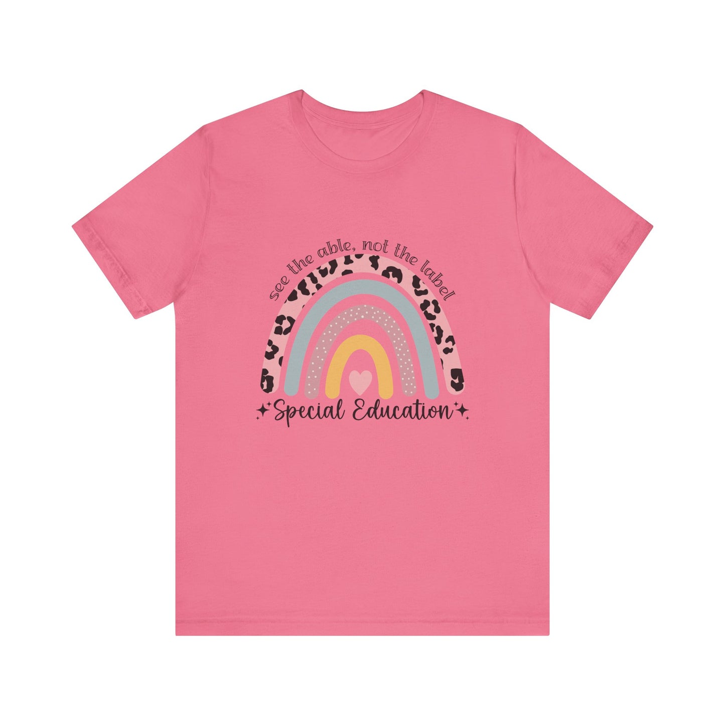 Rainbow+ Animal Print SPED Tee, See the Able Not the Label Teacher Shirt, SPED T-Shirt, Special Education Teacher Shirt, Teacher Life Shirt, Teacher Shirt, Custom Teacher Shirt, Custom Teacher Gift