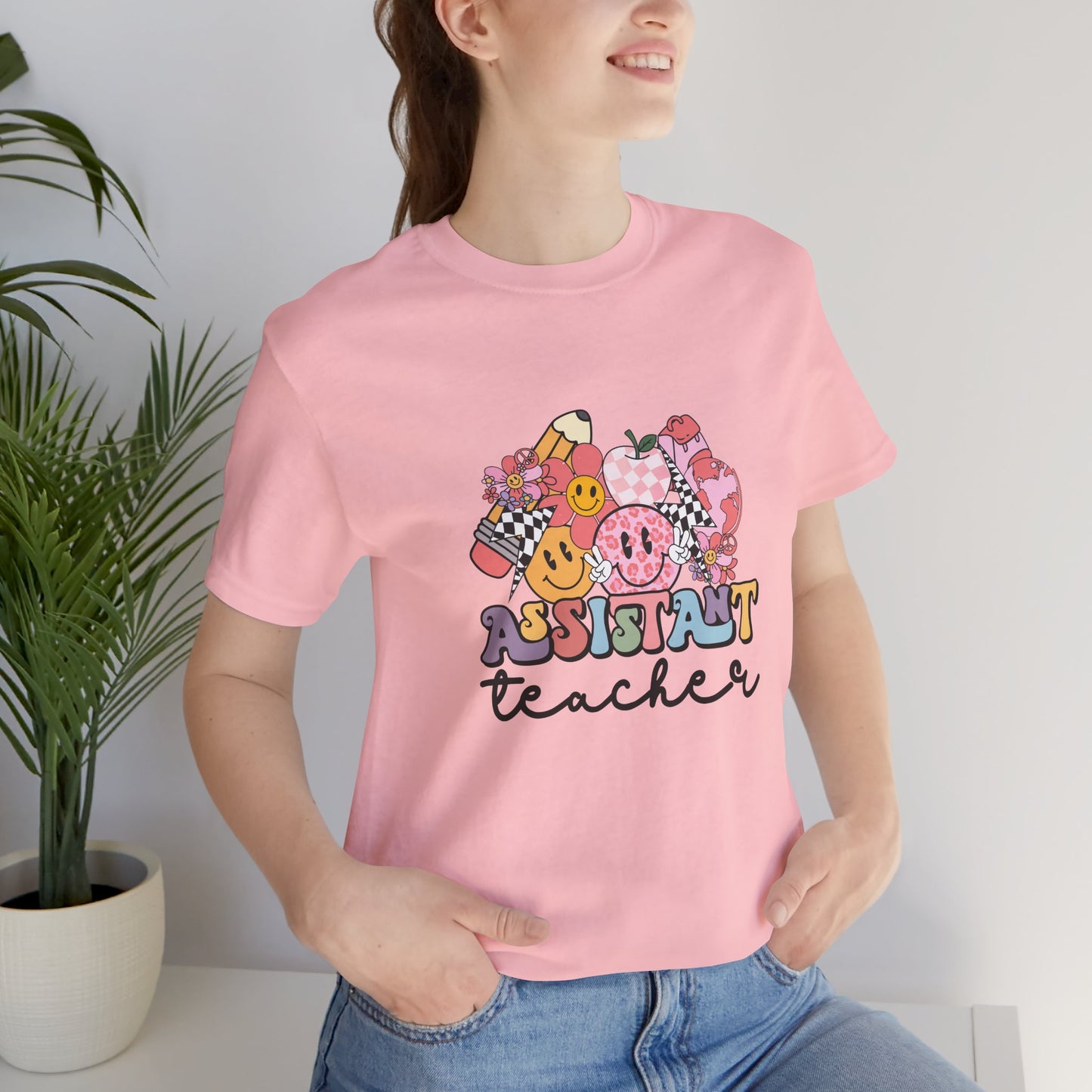 Retro Checkered Teacher Assistant Tee, Teacher Assistant Shirt, Teacher Assistant Life Shirt, Assistant Teacher Shirt, Custom Teacher Shirt, Custom Teacher Gift