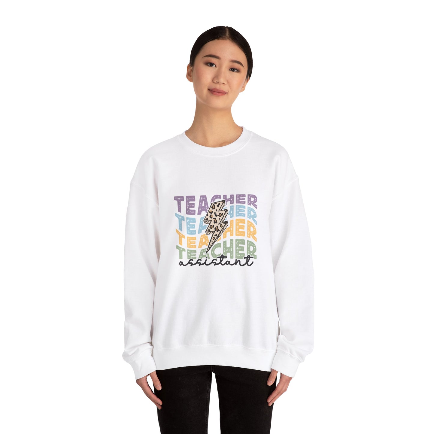 Lightning Bolt Teacher Assistant Sweatshirt, Retro Teacher Assistant Sweater, Retro Teacher Assistant Sweatshirt, Lightning Bolt Teacher Assistant Sweater, Back to School Sweatshirt