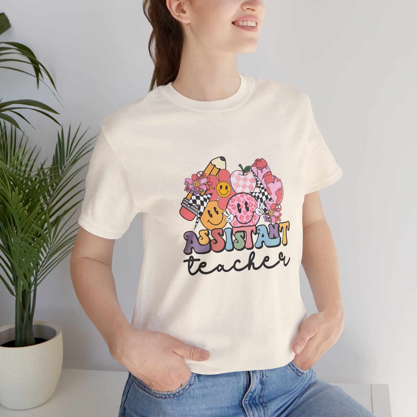 Retro Checkered Teacher Assistant Tee, Teacher Assistant Shirt, Teacher Assistant Life Shirt, Assistant Teacher Shirt, Custom Teacher Shirt, Custom Teacher Gift