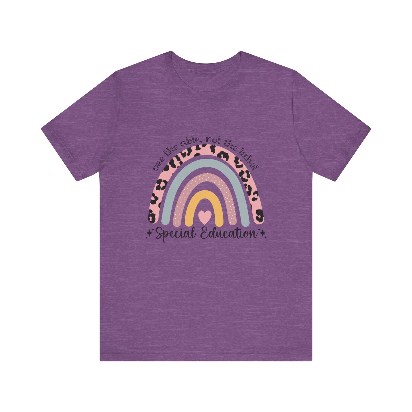 Rainbow+ Animal Print SPED Tee, See the Able Not the Label Teacher Shirt, SPED T-Shirt, Special Education Teacher Shirt, Teacher Life Shirt, Teacher Shirt, Custom Teacher Shirt, Custom Teacher Gift