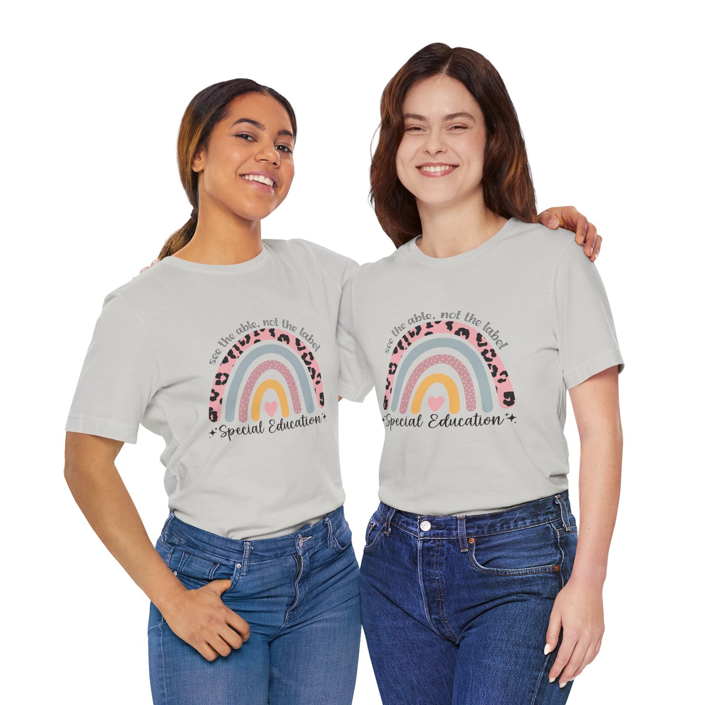 Rainbow+ Animal Print SPED Tee, See the Able Not the Label Teacher Shirt, SPED T-Shirt, Special Education Teacher Shirt, Teacher Life Shirt, Teacher Shirt, Custom Teacher Shirt, Custom Teacher Gift