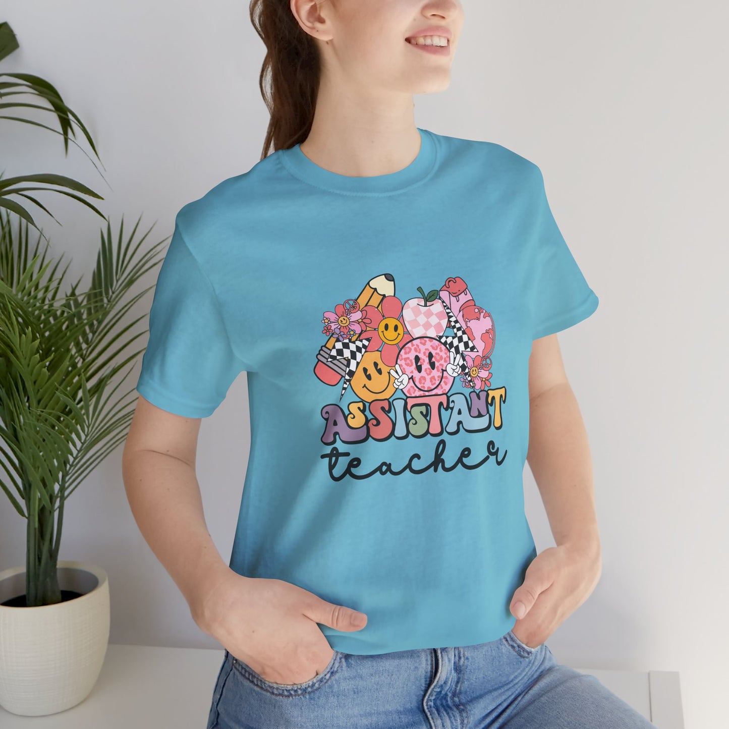Retro Checkered Teacher Assistant Tee, Teacher Assistant Shirt, Teacher Assistant Life Shirt, Assistant Teacher Shirt, Custom Teacher Shirt, Custom Teacher Gift