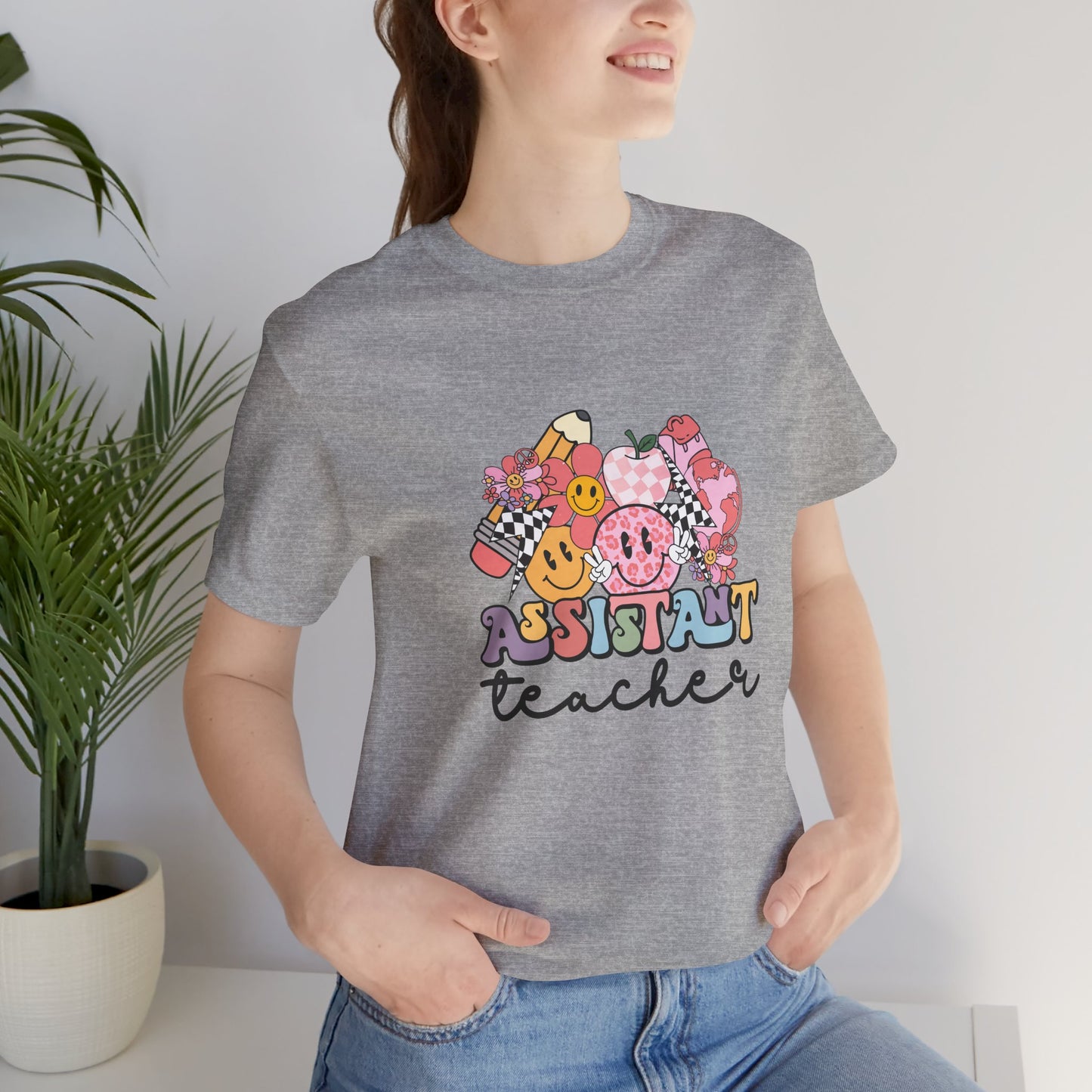Retro Checkered Teacher Assistant Tee, Teacher Assistant Shirt, Teacher Assistant Life Shirt, Assistant Teacher Shirt, Custom Teacher Shirt, Custom Teacher Gift
