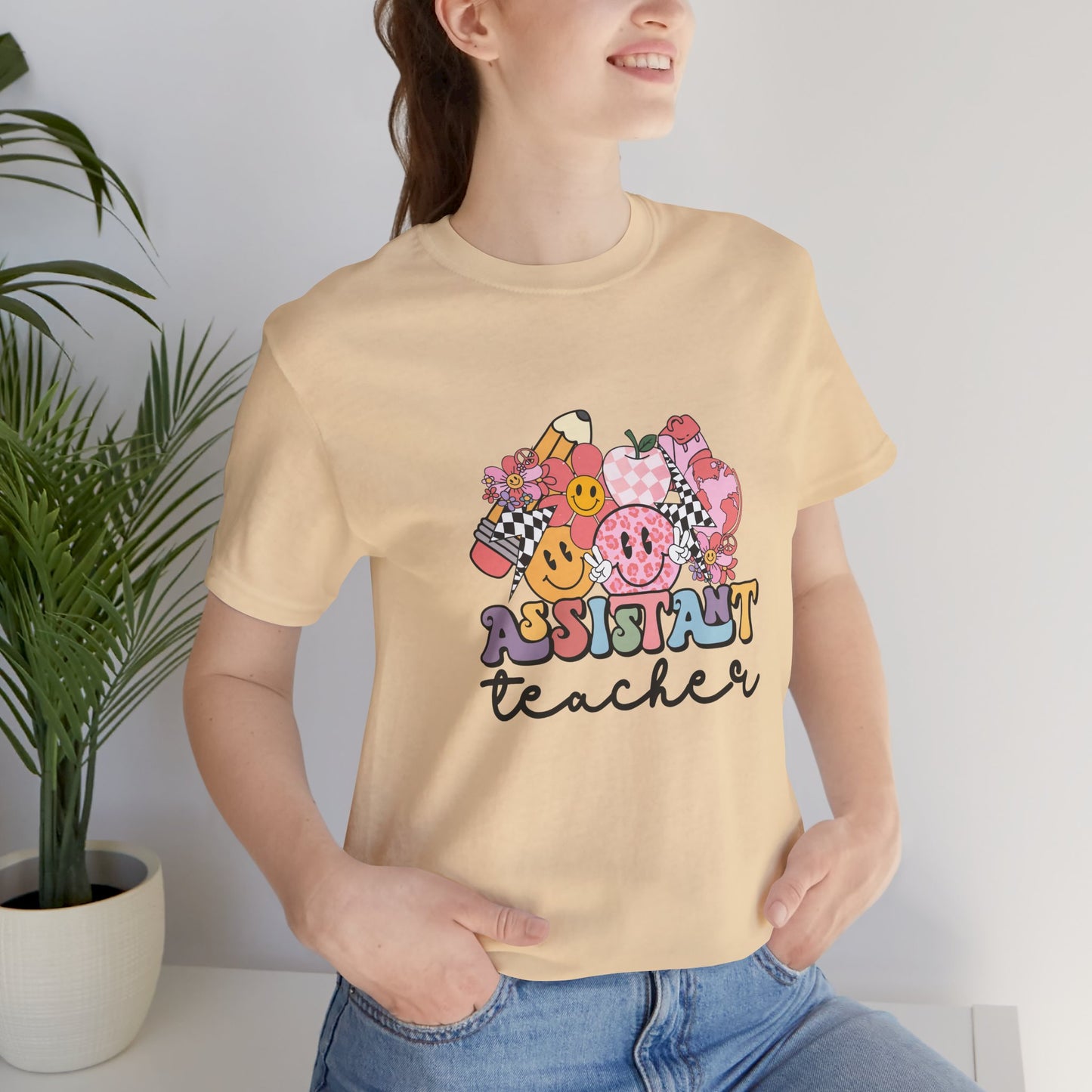 Retro Checkered Teacher Assistant Tee, Teacher Assistant Shirt, Teacher Assistant Life Shirt, Assistant Teacher Shirt, Custom Teacher Shirt, Custom Teacher Gift