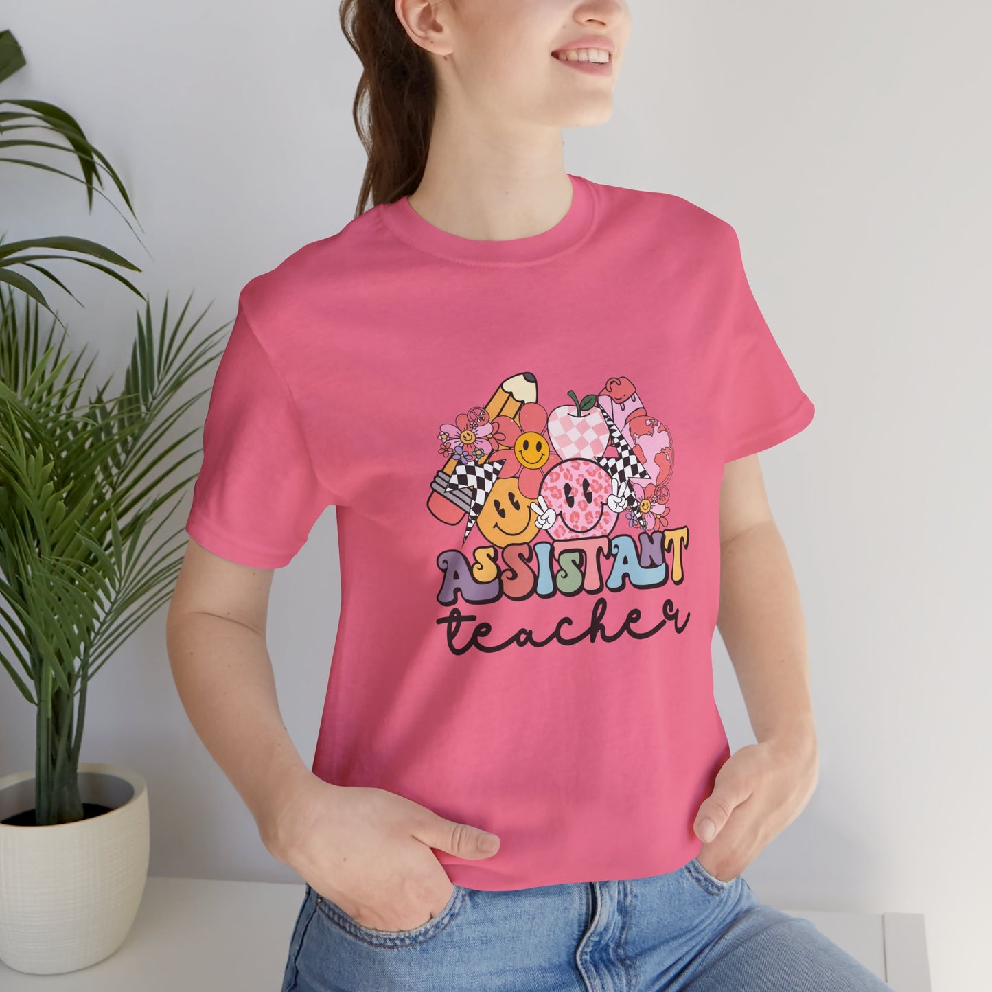 Retro Checkered Teacher Assistant Tee, Teacher Assistant Shirt, Teacher Assistant Life Shirt, Assistant Teacher Shirt, Custom Teacher Shirt, Custom Teacher Gift