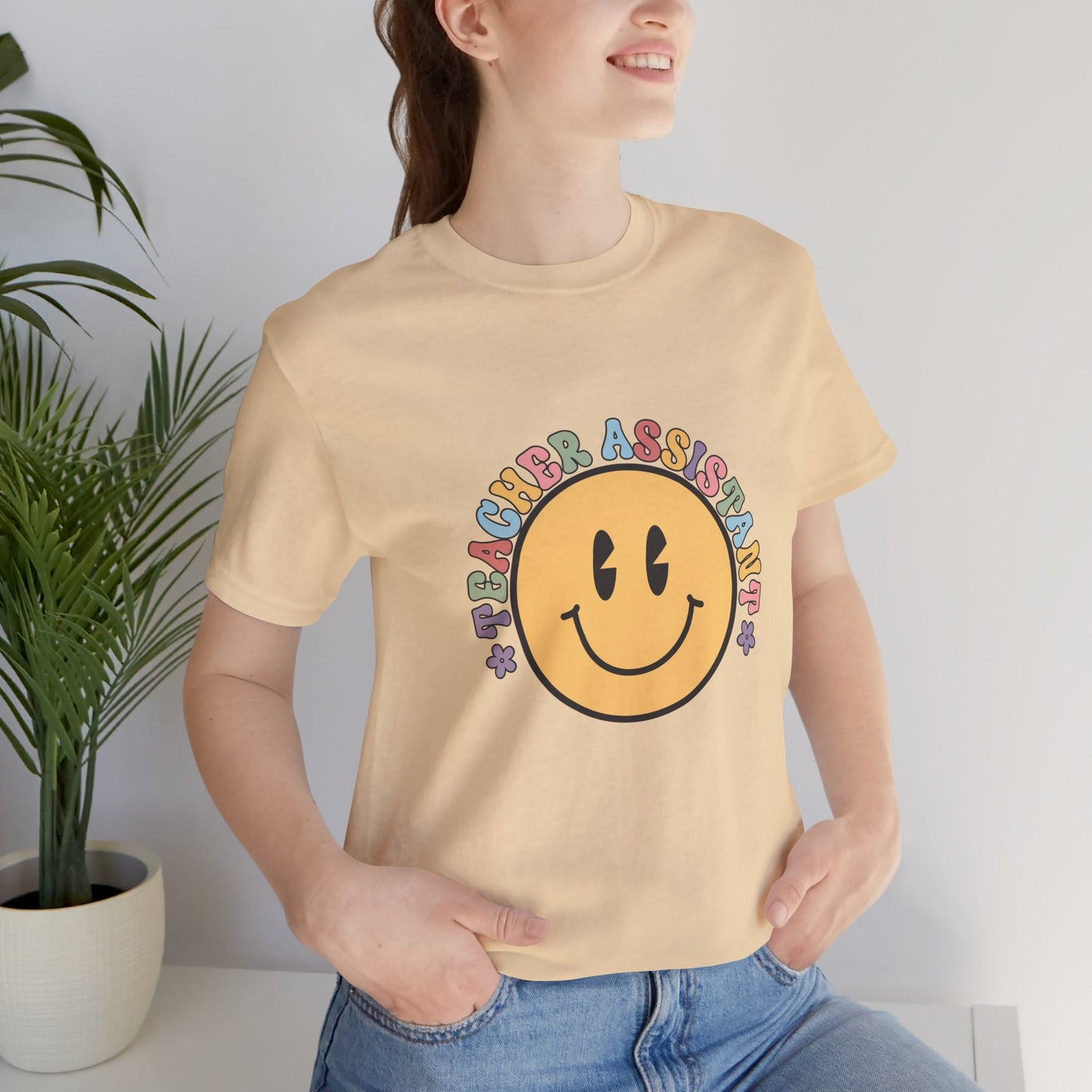 Smiley Teacher Assistant Shirt, Retro Style Smiley Teacher Assistant Shirt, Teacher Assistant Tee, Smiley Teacher Assistant Shirt, Teacher Assistant Life Shirt, Custom Teacher Assistant Shirt, Custom Teacher Assistant Gift