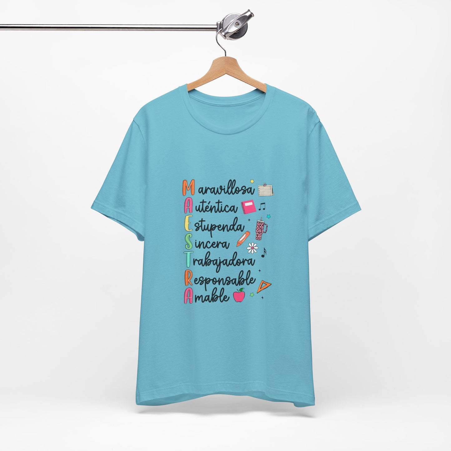 Camiseta Maestra Española, Camiseta Maestra de Colores Brillantes, Camisa Maestra, Camisa Maestra Acrostic, Camisa Maestra Acrostico, Camisa Maestra Personalizada, Regalos para Maestro 