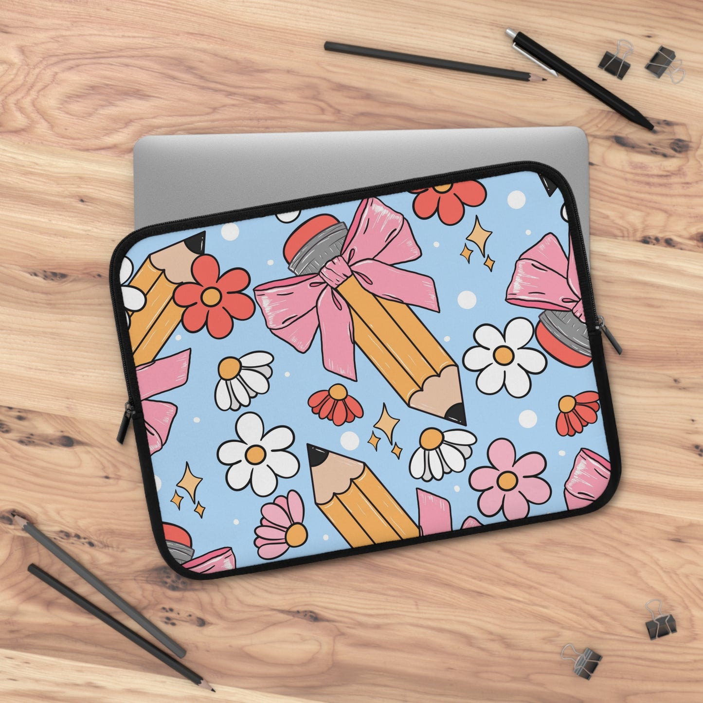 Laptop Case, Laptop Cover, Laptop Sleeve, Laptop Protector, MacBook Air Case, Mac Pro Case, Teacher Laptop Case, Blue Coquette Teacher Laptop Case