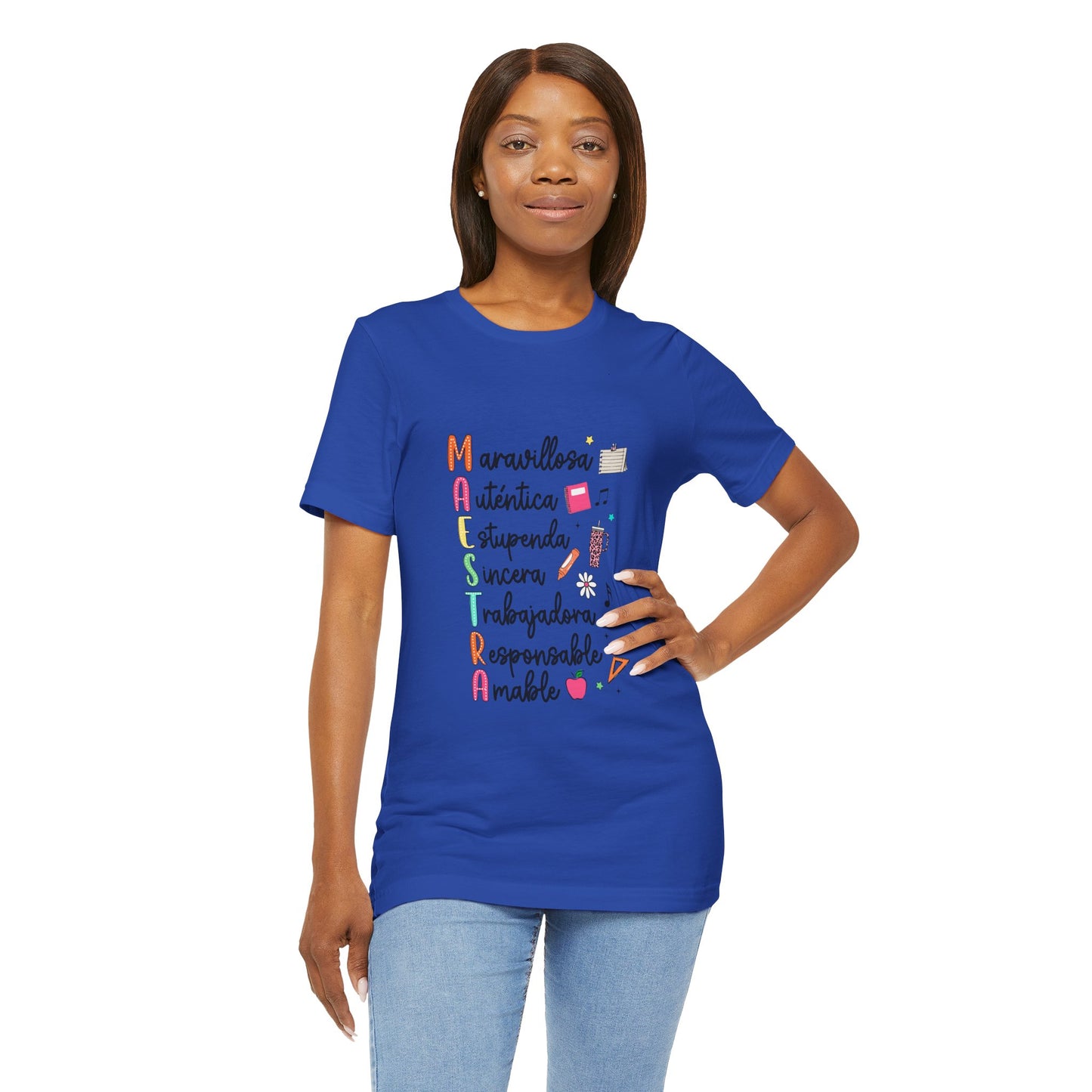 Camiseta Maestra Española, Camiseta Maestra de Colores Brillantes, Camisa Maestra, Camisa Maestra Acrostic, Camisa Maestra Acrostico, Camisa Maestra Personalizada, Regalos para Maestro 