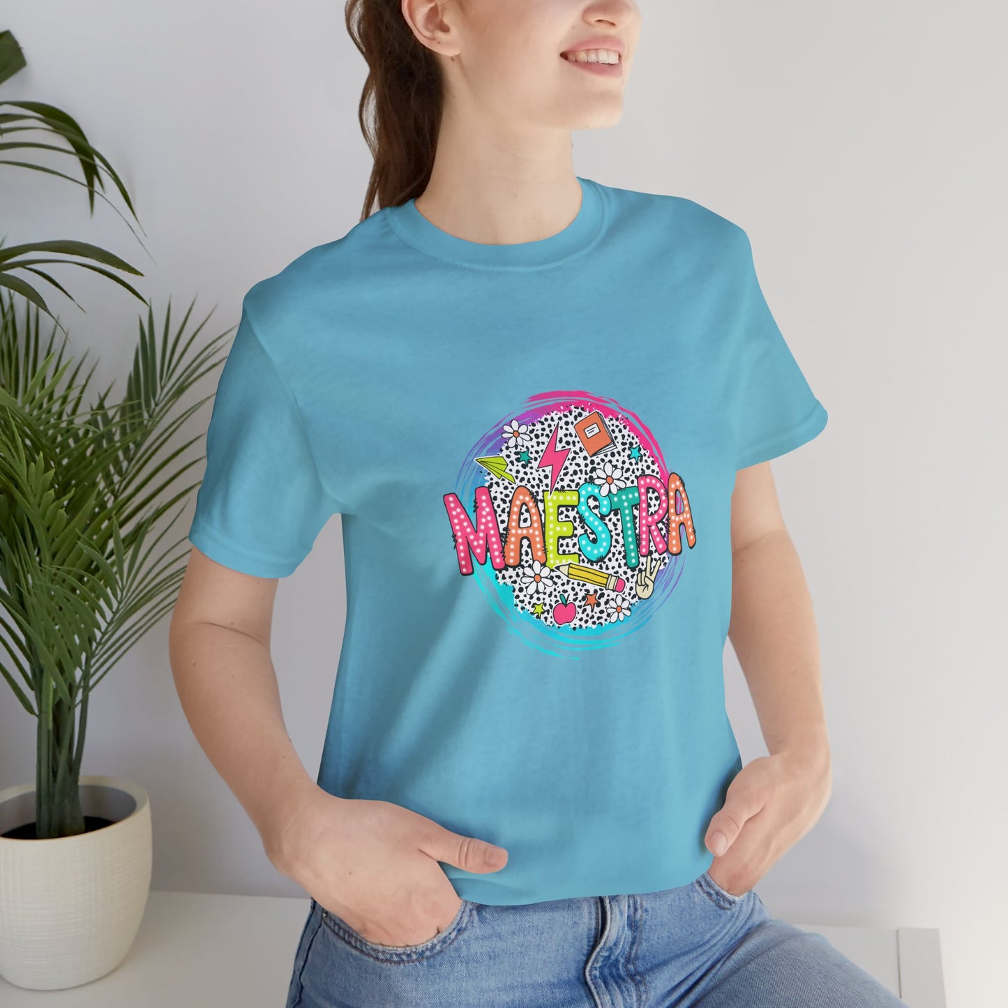 Camisa Maestra Española, Camiseta Maestra Española, Camiseta Maestra Española, Camiseta de Manga Corta Color Swirl Maestra Jersey, Camisa de Maestro Personalizada, Regalo de Maestro Personalizado, Camiseta de Regreso a la Escuela, Regalos de Maestro 