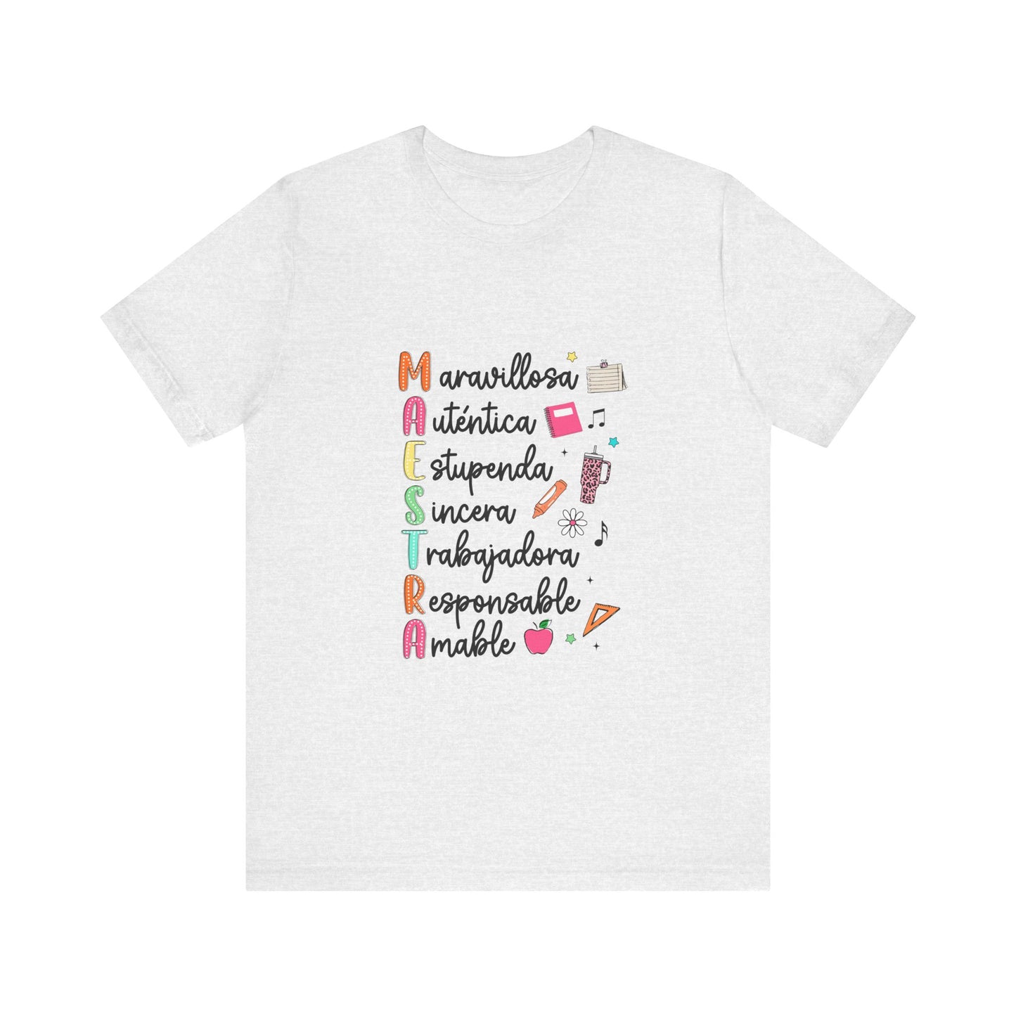 Camiseta Maestra Española, Camiseta Maestra de Colores Brillantes, Camisa Maestra, Camisa Maestra Acrostic, Camisa Maestra Acrostico, Camisa Maestra Personalizada, Regalos para Maestro 