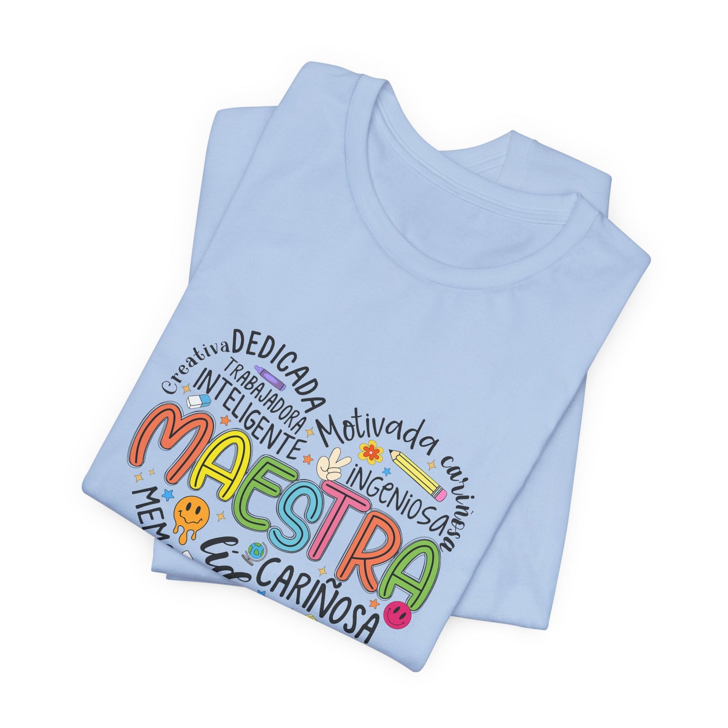 Camisa Maestra Rainbow Heart Española, Camiseta Maestra Rainbow Española, Camisa Maestra Española personalizada, Regalo personalizado para maestro 