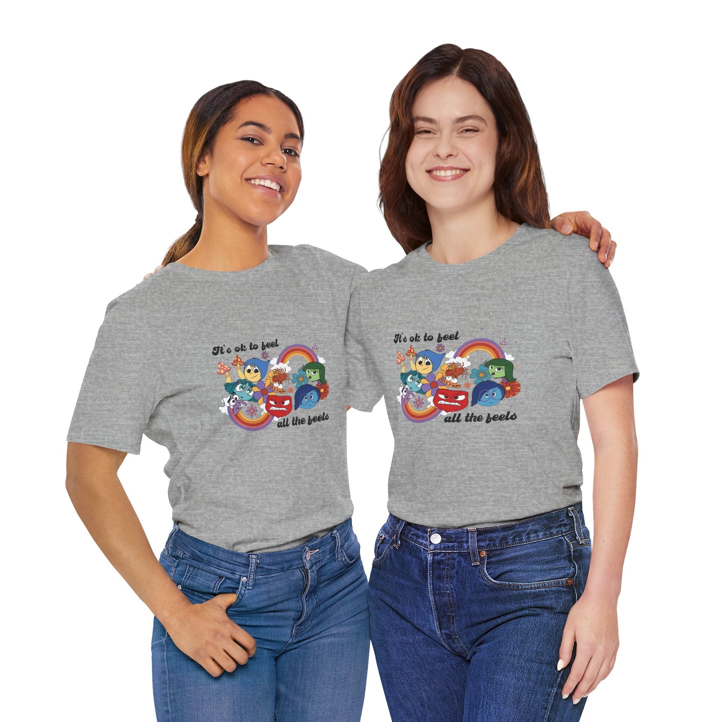 It's Ok to Feel All the Feels Rainbow Double Side Shirt, Retro Emotions T Shirt, In My Emotions Era T Shirt, Emotions Tour T Shirt, Teacher Shirt, Custom Teacher Shirt, Custom Teacher Gifts, Lifestyle Shirt