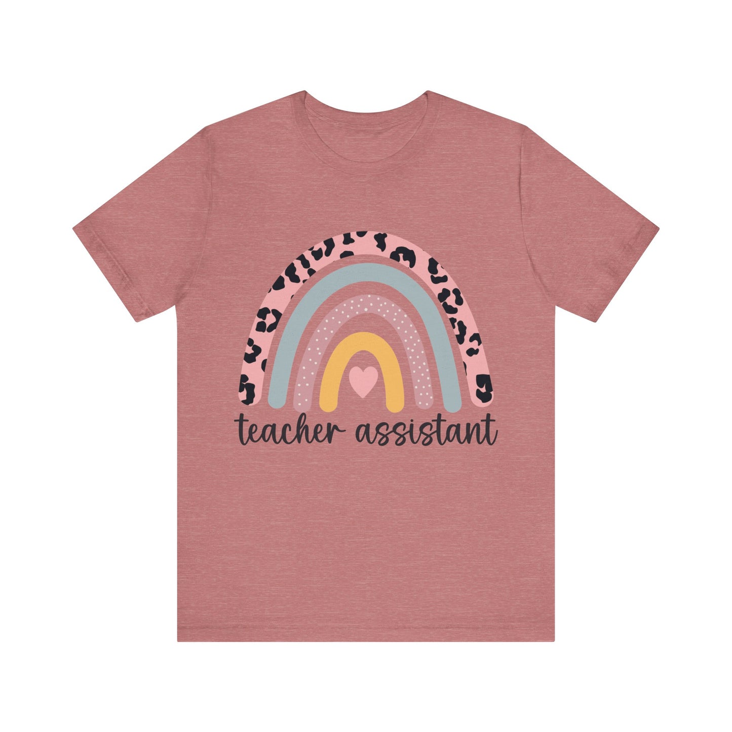 Rainbow + Animal Print Teacher Assistant Shirt, Teacher Assistant T-Shirt, Rainbow & Animal Assistant Teacher Shirt, Retro Teacher Life Shirt, Teacher Assistant Tee, Custom Teacher Assistant Shirt, Custom Teacher Assistant Gift