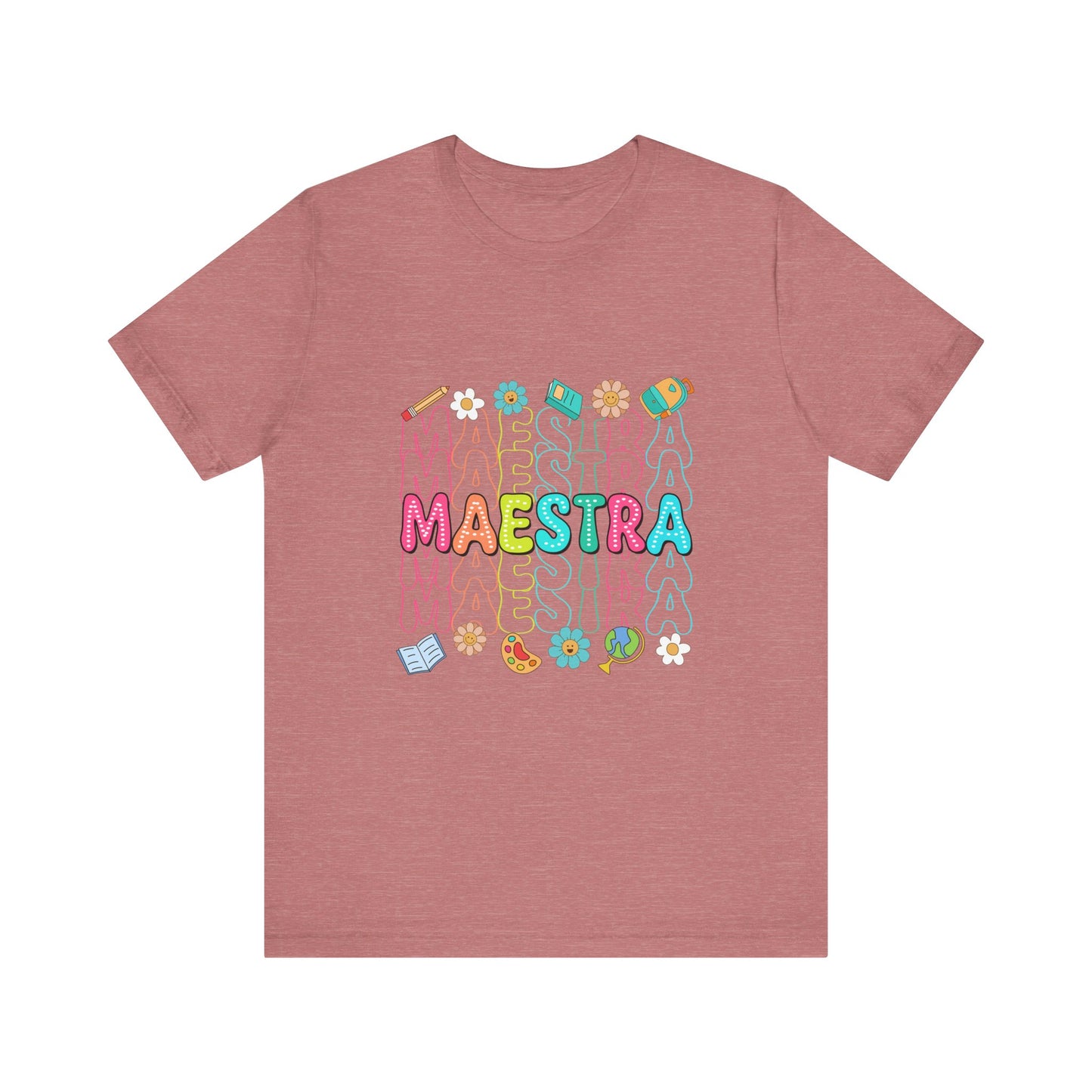 Camisa Maestra Española, Camiseta Maestra Española, Camiseta Maestra Española, Camiseta de Manga Corta Rainbow Maestra Icons Jersey 