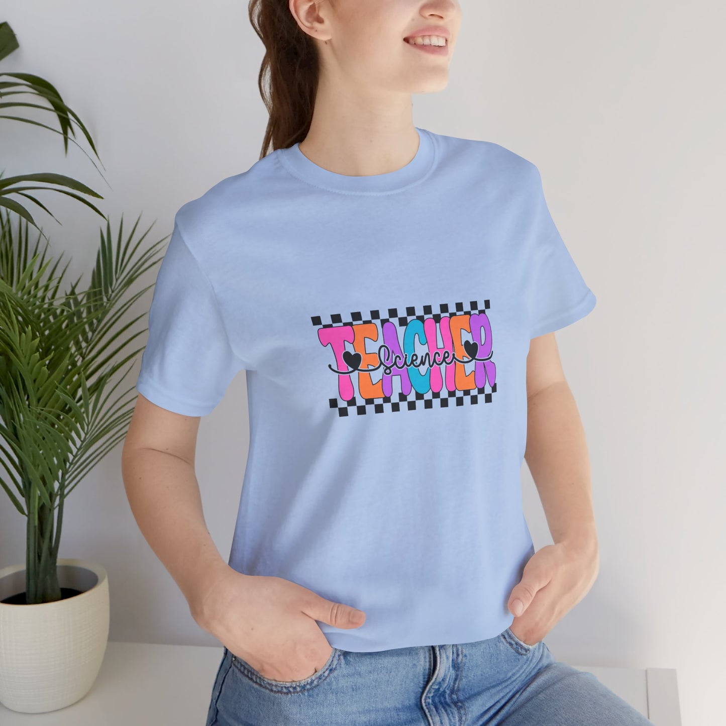 Retro Checkerboard Science Teacher Shirt, STEM Teacher Shirt, Elementary School Teacher, Primary School Teacher, Middle School Teacher Tee, Secondary School Teacher Tee, High School Teacher, Back to School Shirt, Teacher Life, Teacher Lifestyle Shirt