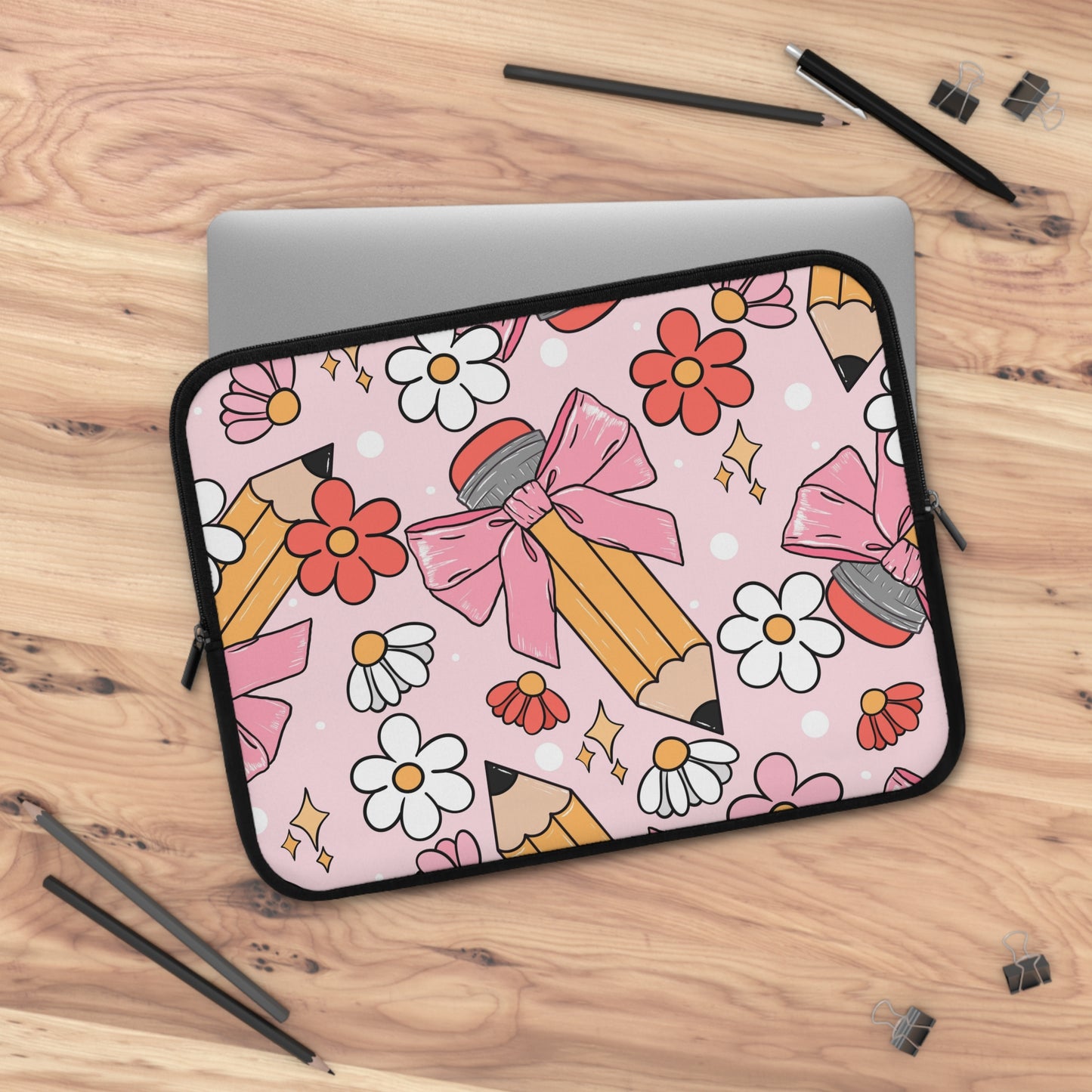 Laptop Case, Laptop Cover, Laptop Sleeve, Laptop Protector, MacBook Air Case, Mac Pro Case, Teacher Laptop Case, Pink Coquette Teacher Laptop Case