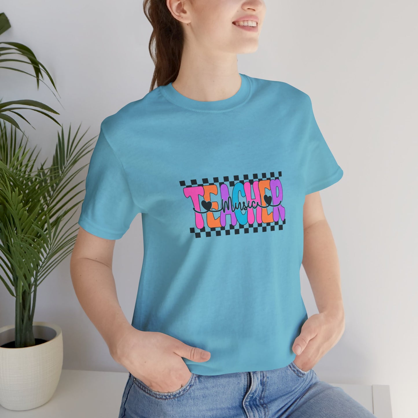 Retro Checkerboard Music Teacher Shirt, Elementary School Teacher Tee, Primary School Teacher Tee, Middle School Teacher Tee, Secondary School Teacher Tee, High School Teacher Tee, Back to School Shirt, Teacher Life, Teacher Lifestyle Shirt