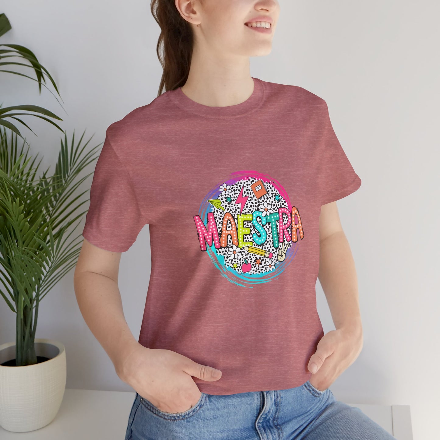 Camisa Maestra Española, Camiseta Maestra Española, Camiseta Maestra Española, Camiseta de Manga Corta Color Swirl Maestra Jersey, Camisa de Maestro Personalizada, Regalo de Maestro Personalizado, Camiseta de Regreso a la Escuela, Regalos de Maestro 