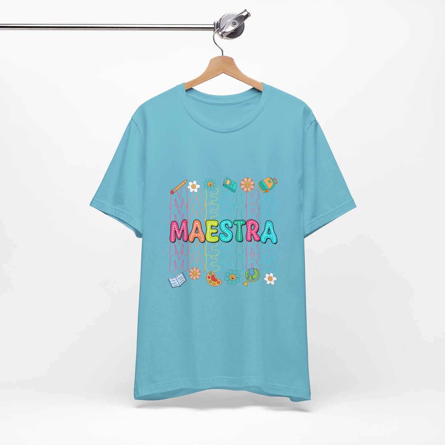 Camisa Maestra Española, Camiseta Maestra Española, Camiseta Maestra Española, Camiseta de Manga Corta Rainbow Maestra Icons Jersey 