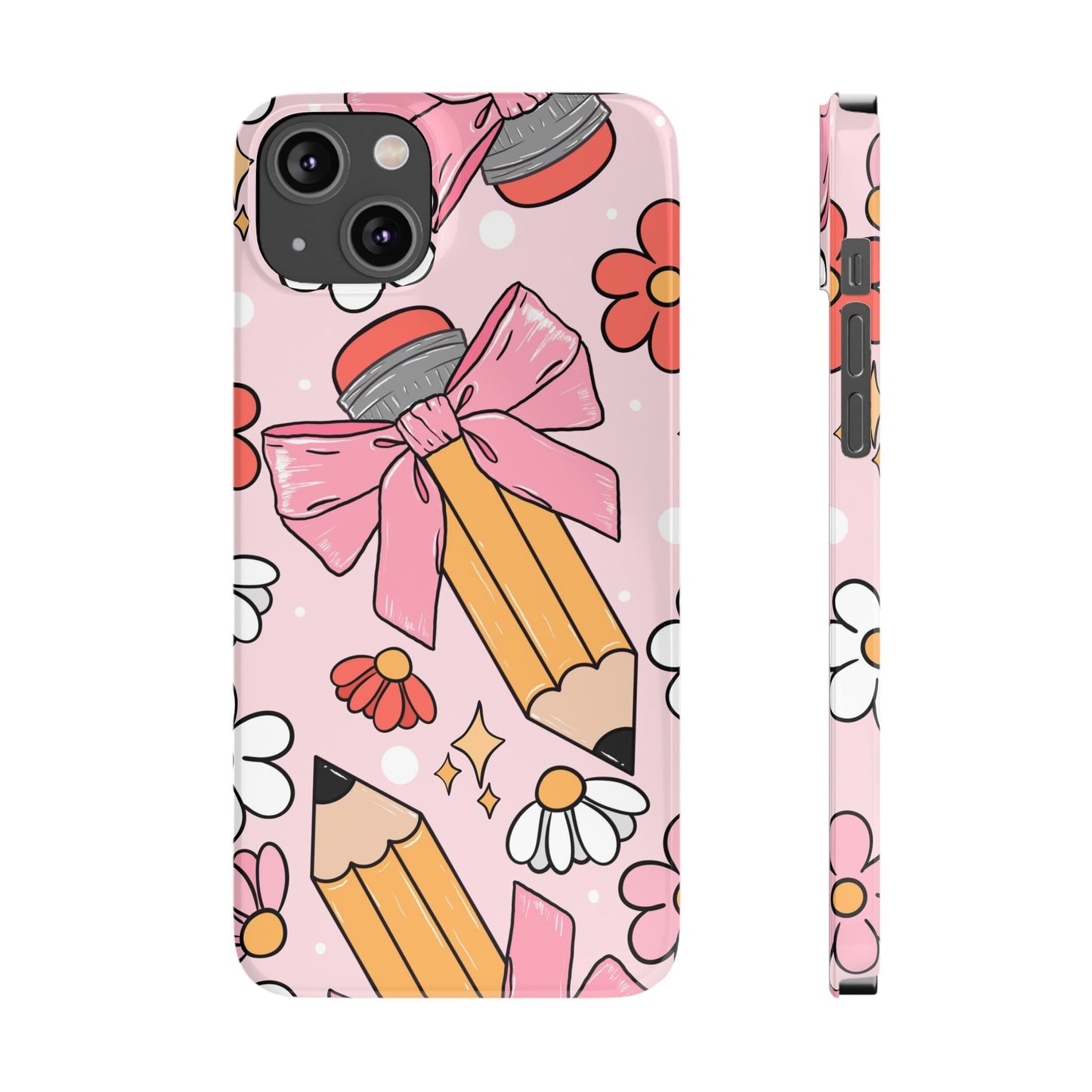 Teacher Slim Phone Case, Pink Coquette Teacher Phone Case, Back to School Teacher Phone Case, iPhone Case, Teacher Gift Ideas