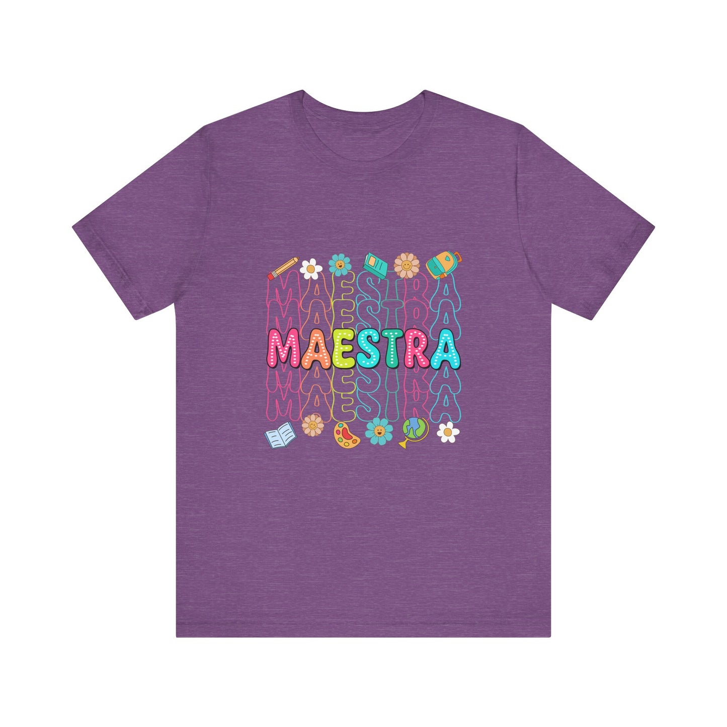 Camisa Maestra Española, Camiseta Maestra Española, Camiseta Maestra Española, Camiseta de Manga Corta Rainbow Maestra Icons Jersey 