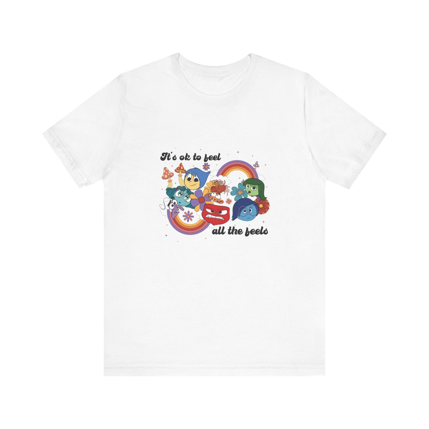 It's Ok to Feel All the Feels Rainbow Double Side Shirt, Retro Emotions T Shirt, In My Emotions Era T Shirt, Emotions Tour T Shirt, Teacher Shirt, Custom Teacher Shirt, Custom Teacher Gifts, Lifestyle Shirt