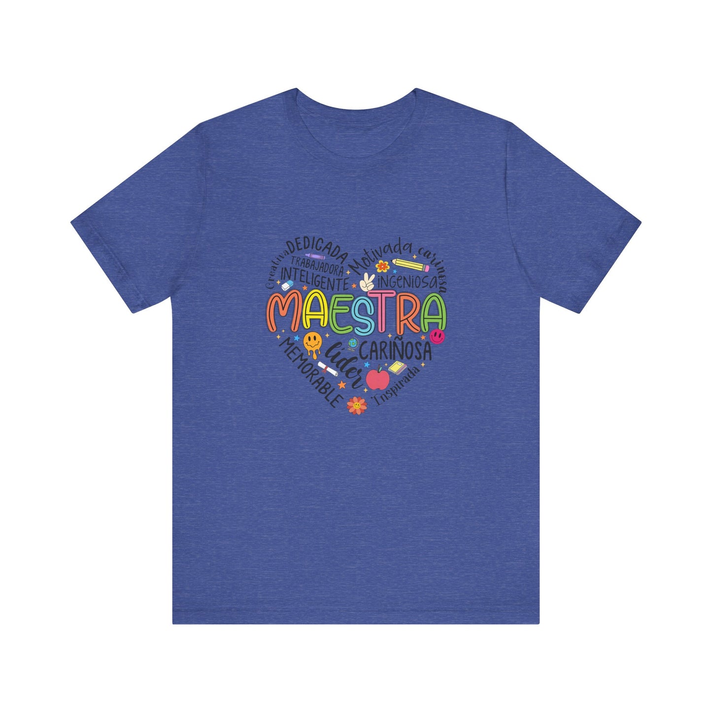 Camisa Maestra Rainbow Heart Española, Camiseta Maestra Rainbow Española, Camisa Maestra Española personalizada, Regalo personalizado para maestro 