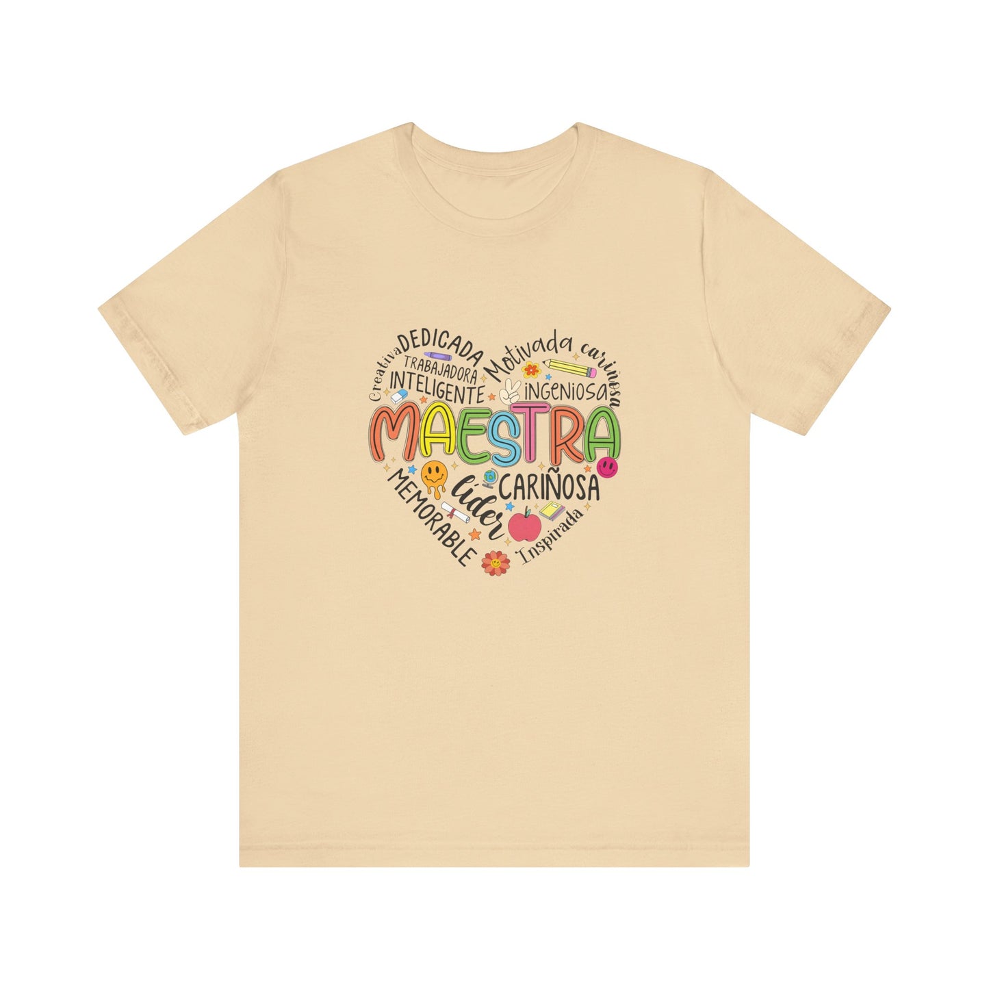 Camisa Maestra Rainbow Heart Española, Camiseta Maestra Rainbow Española, Camisa Maestra Española personalizada, Regalo personalizado para maestro 