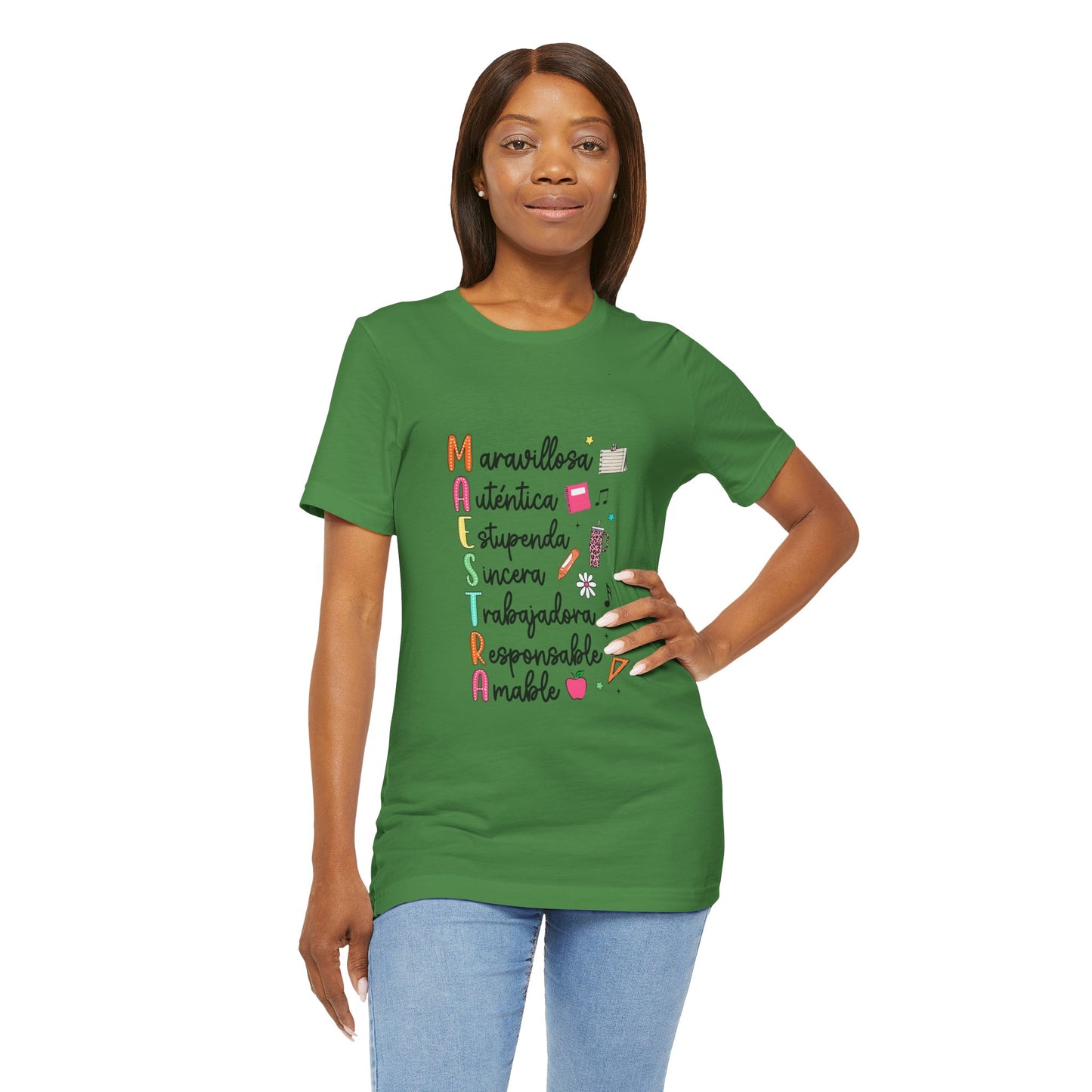 Camiseta Maestra Española, Camiseta Maestra de Colores Brillantes, Camisa Maestra, Camisa Maestra Acrostic, Camisa Maestra Acrostico, Camisa Maestra Personalizada, Regalos para Maestro 