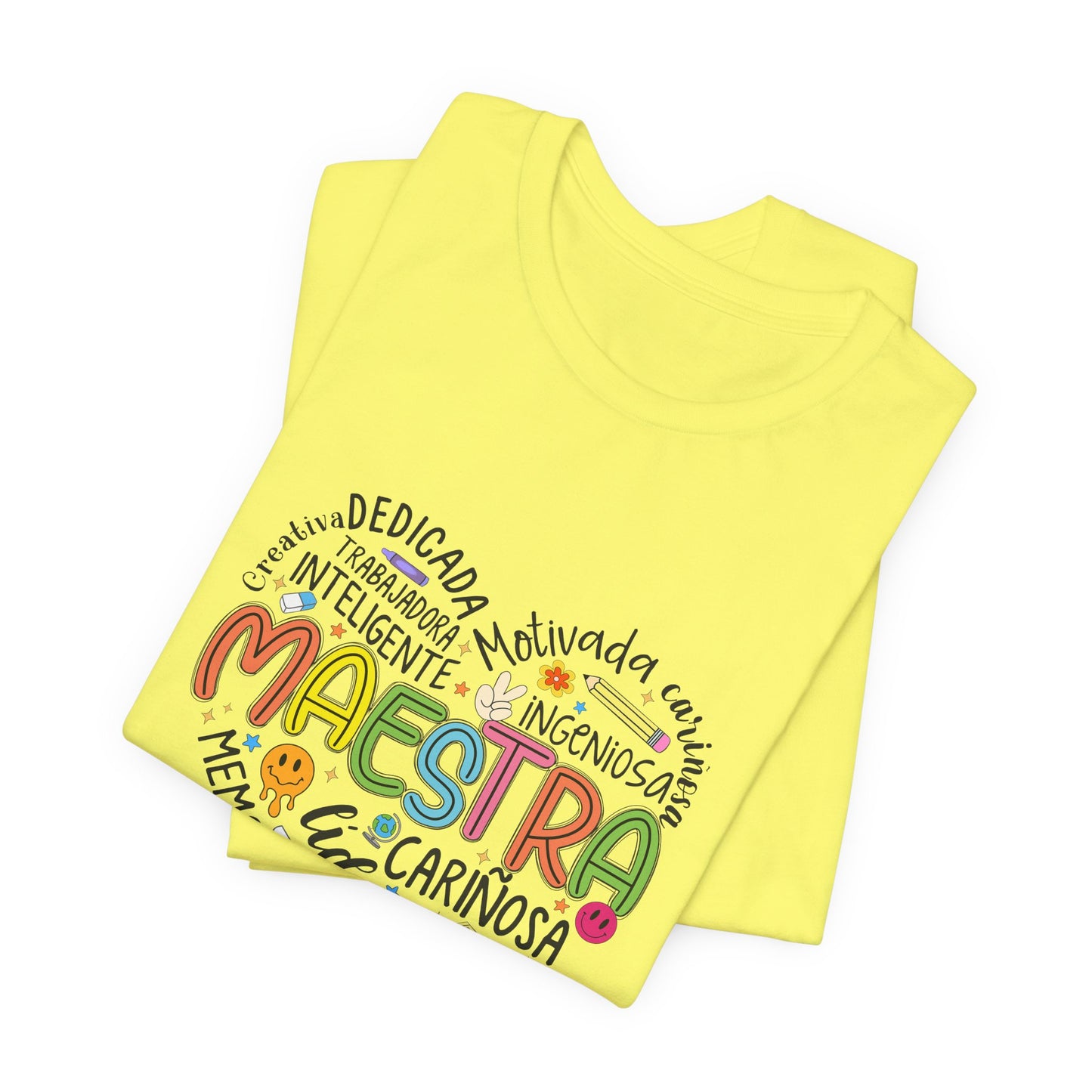 Camisa Maestra Rainbow Heart Española, Camiseta Maestra Rainbow Española, Camisa Maestra Española personalizada, Regalo personalizado para maestro 