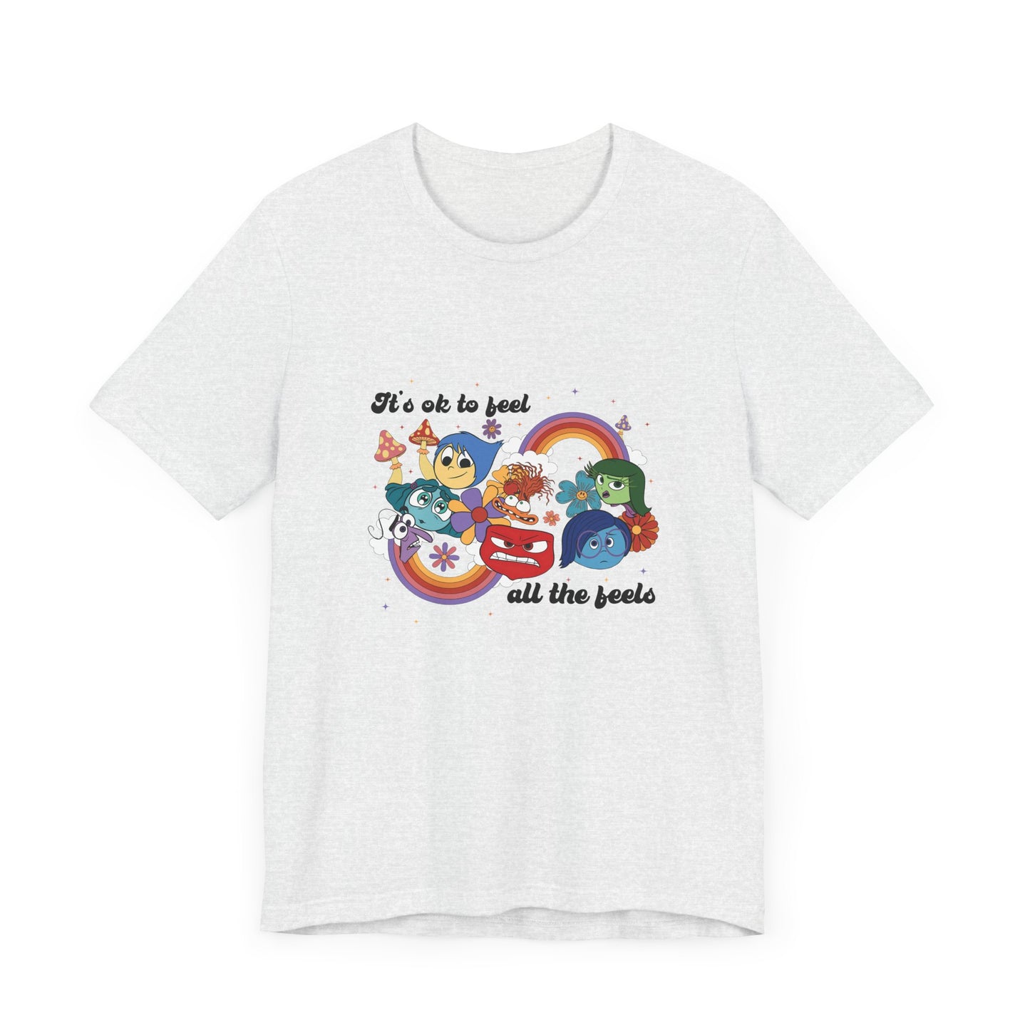 It's Ok to Feel All the Feels Rainbow Double Side Shirt, Retro Emotions T Shirt, In My Emotions Era T Shirt, Emotions Tour T Shirt, Teacher Shirt, Custom Teacher Shirt, Custom Teacher Gifts, Lifestyle Shirt