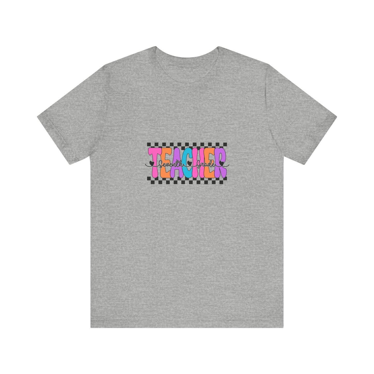 Retro Checkerboard Seventh Grade Teacher Shirt, 7th Grade Teacher, Middle School Teacher Tee, Primary School Teacher Tee, Back to School Shirt, Teacher Life, Teacher Lifestyle Shirt