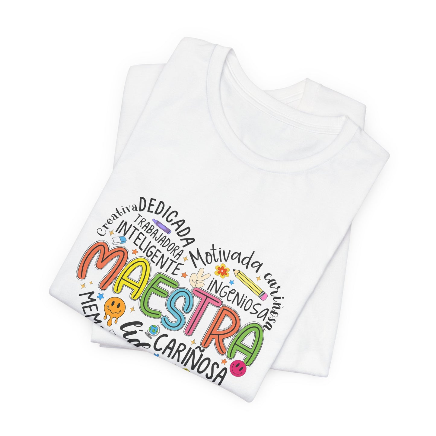 Camisa Maestra Rainbow Heart Española, Camiseta Maestra Rainbow Española, Camisa Maestra Española personalizada, Regalo personalizado para maestro 