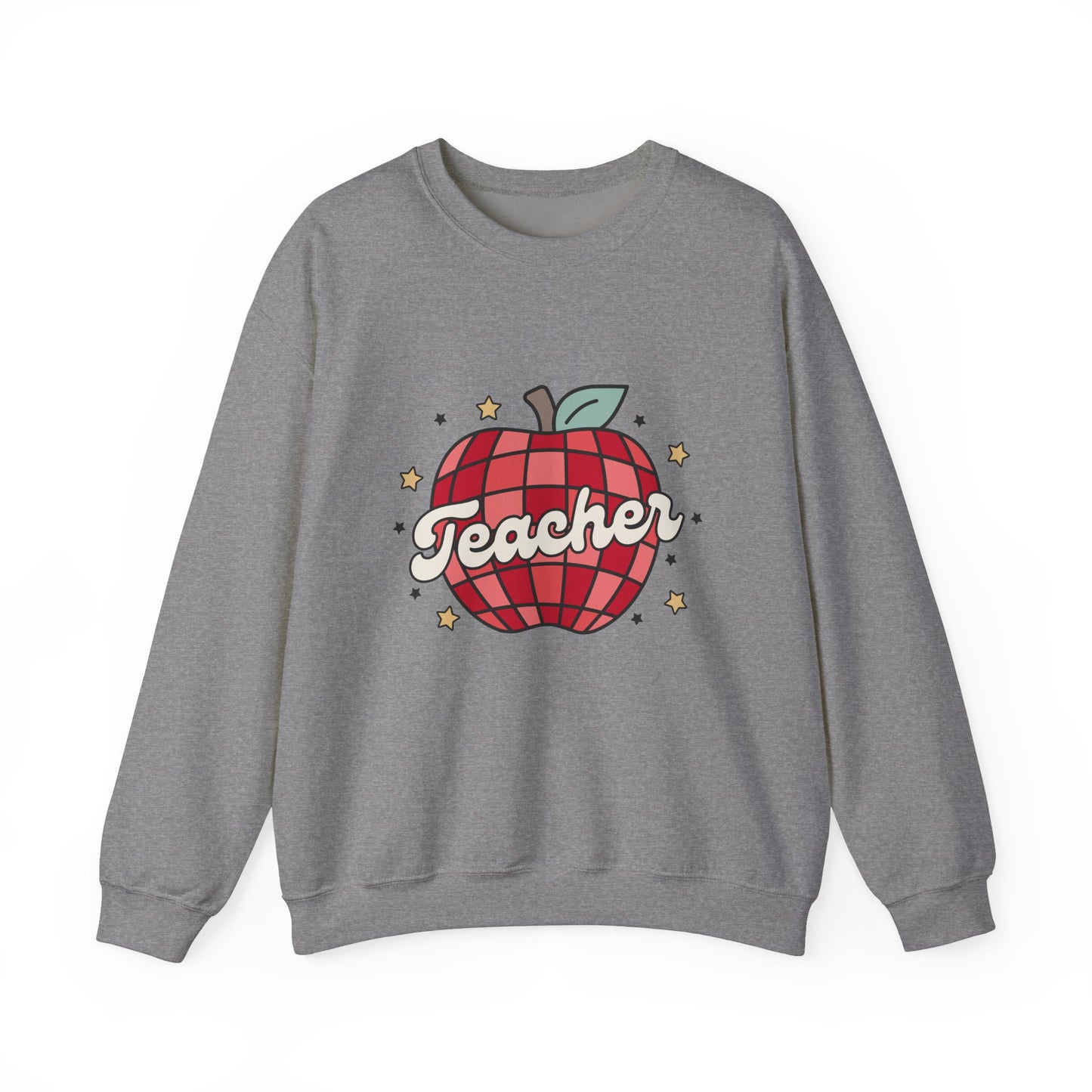 Apple Teacher Sweatshirt, Apple Teacher Sweater, Retro Teacher Sweatshirt, Retro Teacher Sweater, Disco Apple Sweatshirt Cute Teacher Sweatshirt, Back to School Sweatshirt