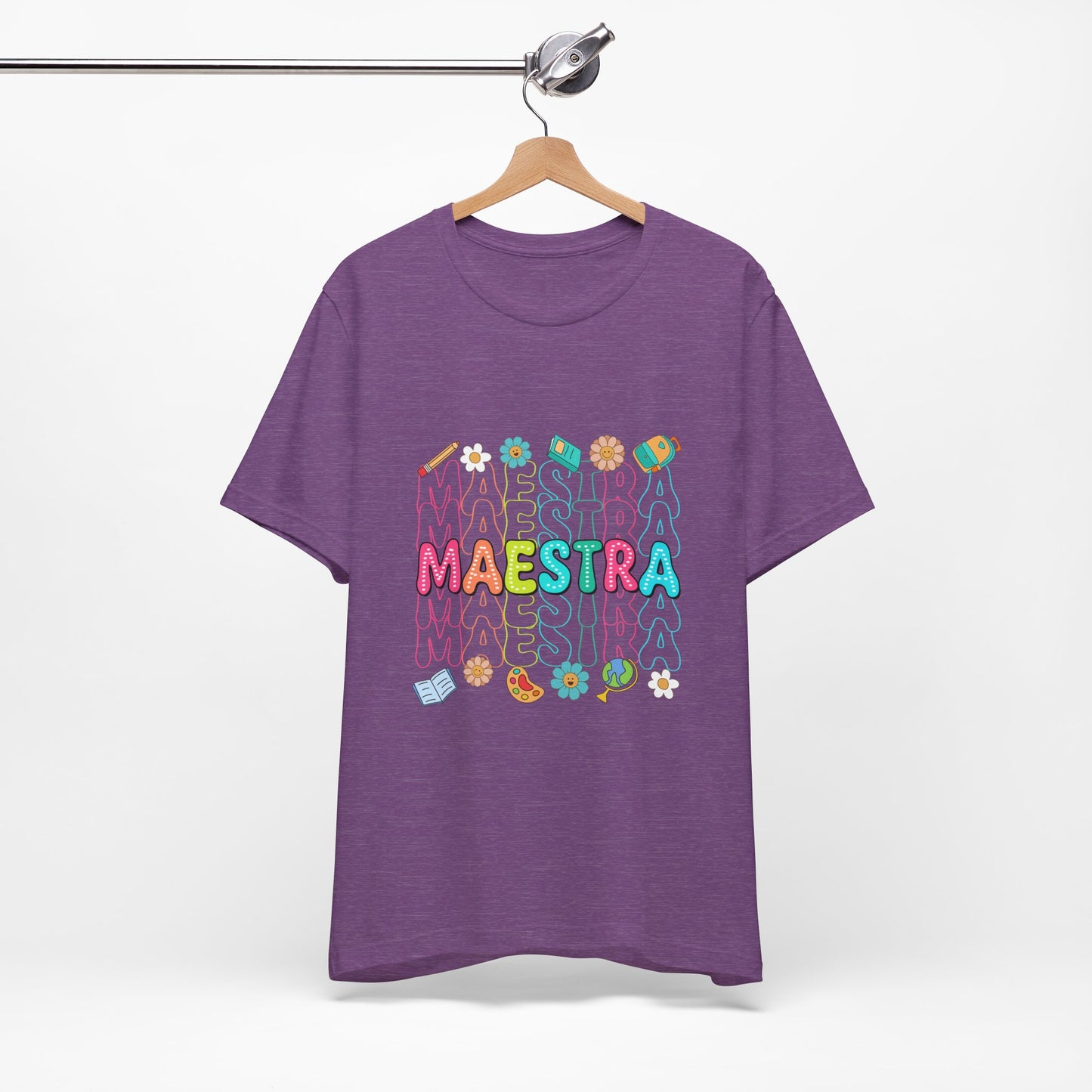 Camisa Maestra Española, Camiseta Maestra Española, Camiseta Maestra Española, Camiseta de Manga Corta Rainbow Maestra Icons Jersey 