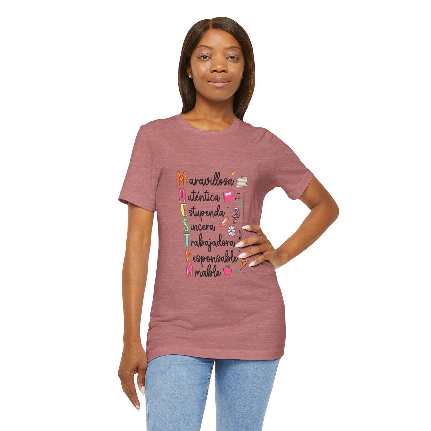 Camiseta Maestra Española, Camiseta Maestra de Colores Brillantes, Camisa Maestra, Camisa Maestra Acrostic, Camisa Maestra Acrostico, Camisa Maestra Personalizada, Regalos para Maestro 