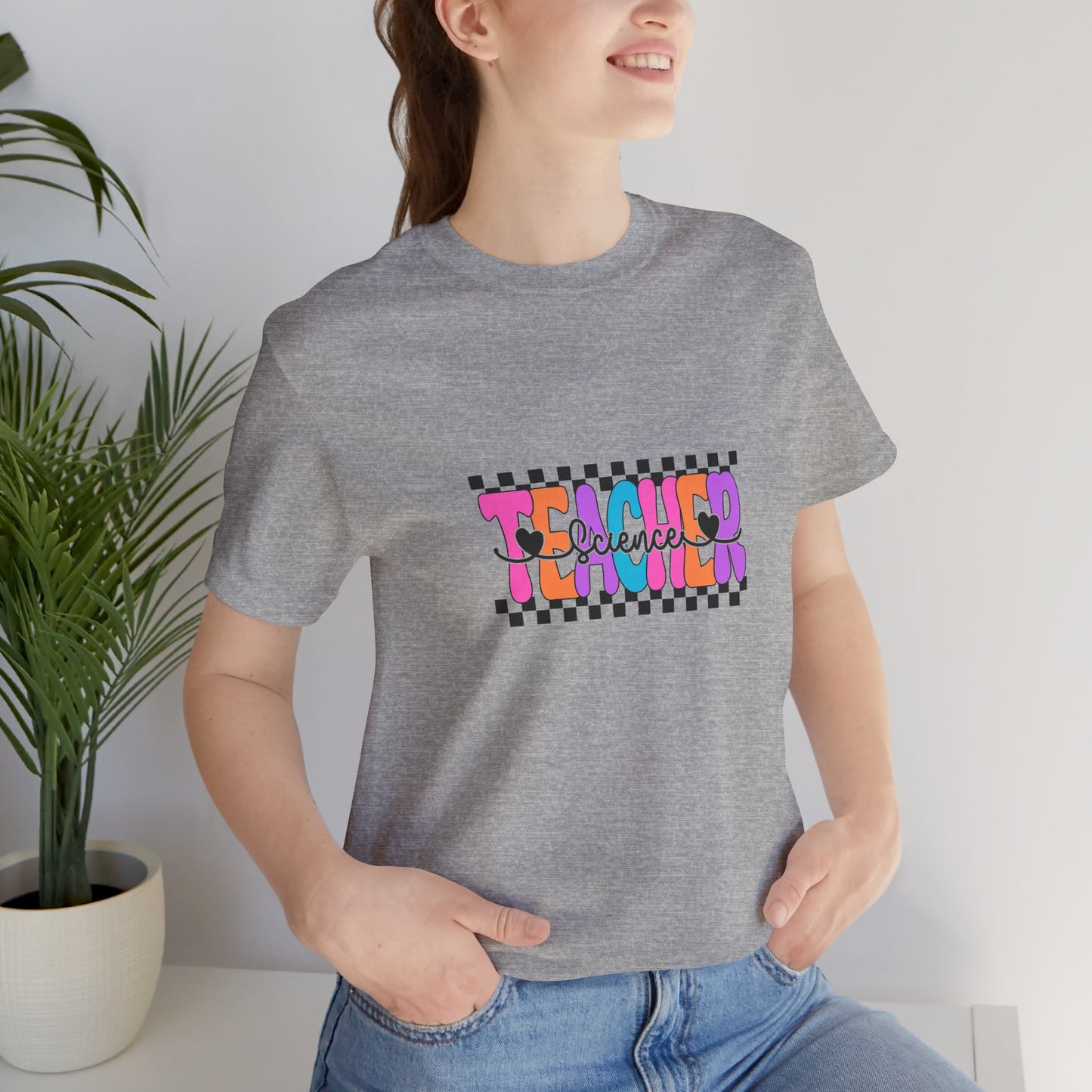 Retro Checkerboard Science Teacher Shirt, STEM Teacher Shirt, Elementary School Teacher, Primary School Teacher, Middle School Teacher Tee, Secondary School Teacher Tee, High School Teacher, Back to School Shirt, Teacher Life, Teacher Lifestyle Shirt