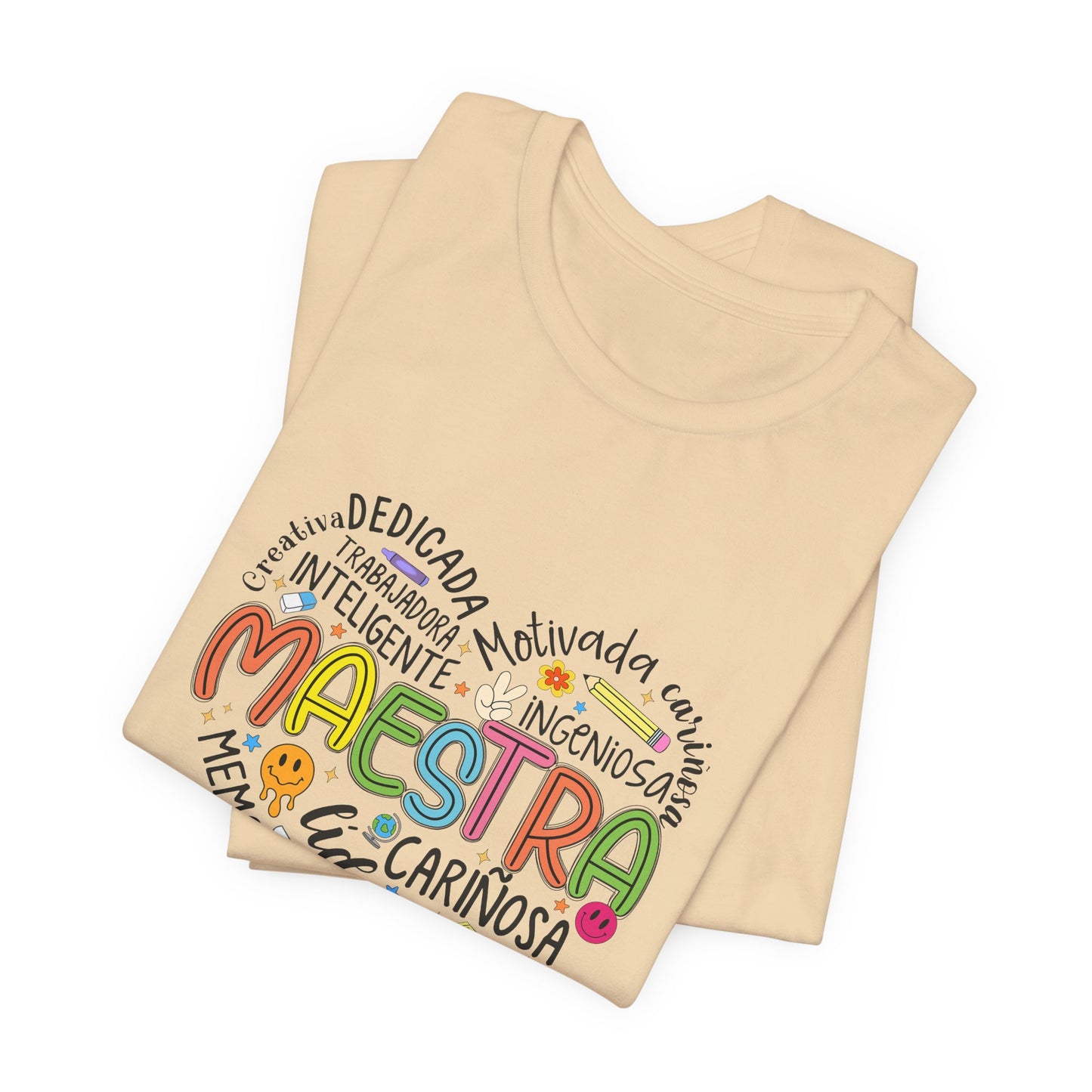 Camisa Maestra Rainbow Heart Española, Camiseta Maestra Rainbow Española, Camisa Maestra Española personalizada, Regalo personalizado para maestro 