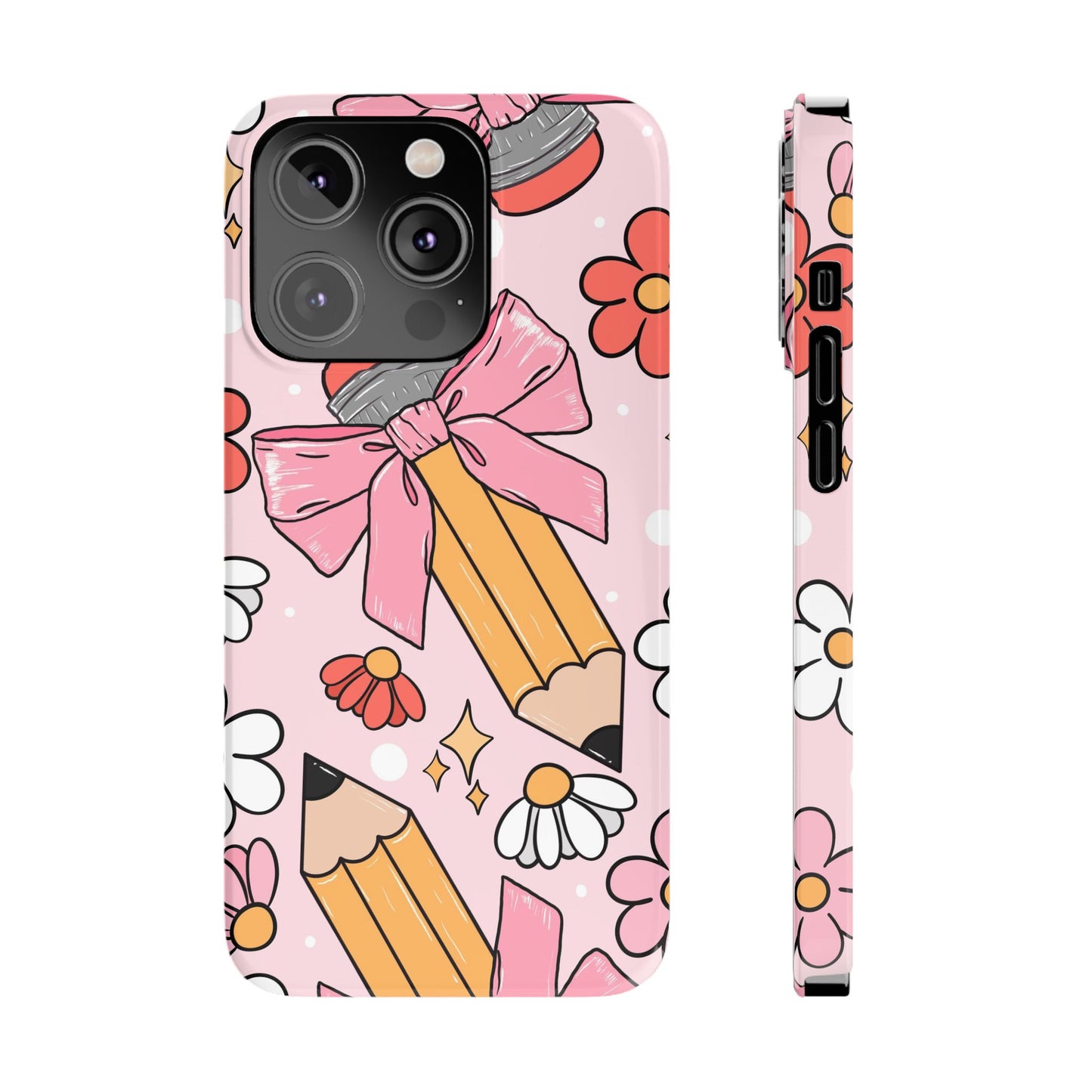 Teacher Slim Phone Case, Pink Coquette Teacher Phone Case, Back to School Teacher Phone Case, iPhone Case, Teacher Gift Ideas