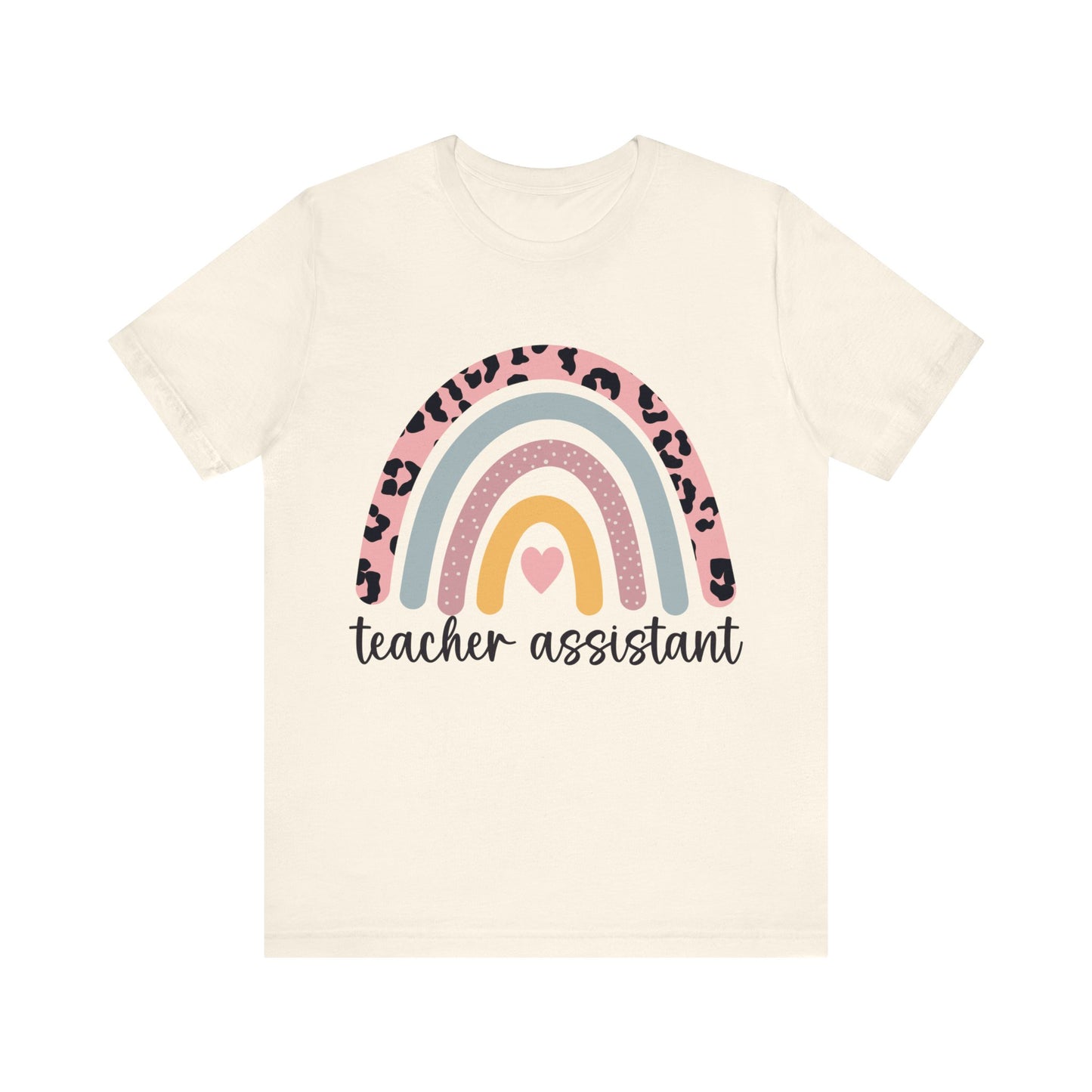 Rainbow + Animal Print Teacher Assistant Shirt, Teacher Assistant T-Shirt, Rainbow & Animal Assistant Teacher Shirt, Retro Teacher Life Shirt, Teacher Assistant Tee, Custom Teacher Assistant Shirt, Custom Teacher Assistant Gift