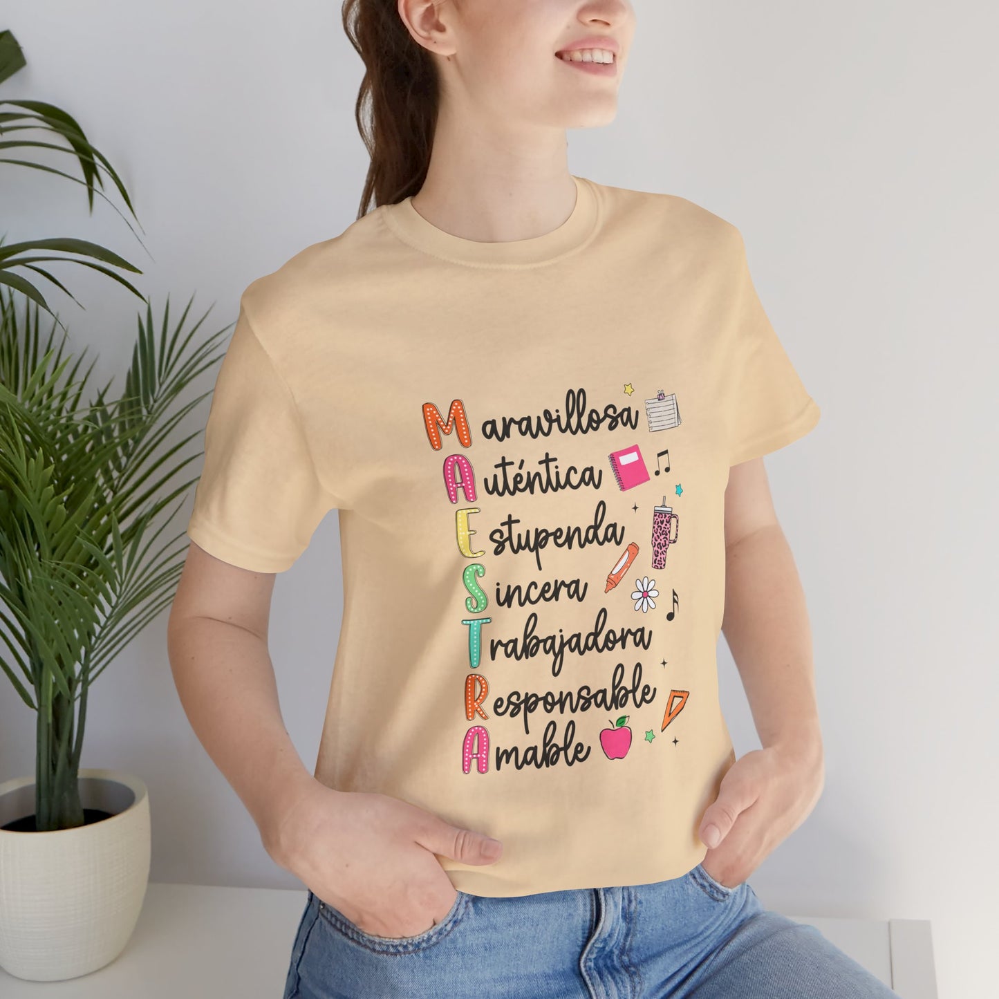 Camiseta Maestra Española, Camiseta Maestra de Colores Brillantes, Camisa Maestra, Camisa Maestra Acrostic, Camisa Maestra Acrostico, Camisa Maestra Personalizada, Regalos para Maestro 