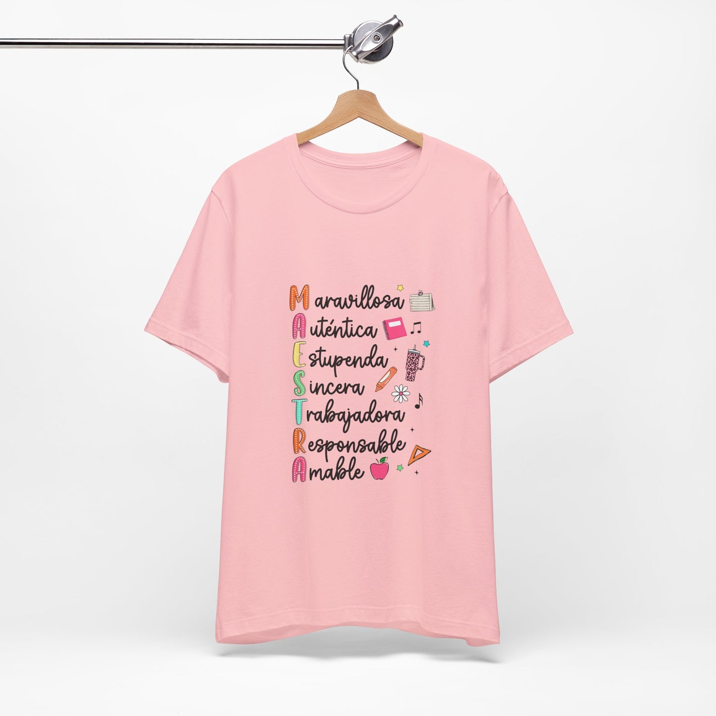 Camiseta Maestra Española, Camiseta Maestra de Colores Brillantes, Camisa Maestra, Camisa Maestra Acrostic, Camisa Maestra Acrostico, Camisa Maestra Personalizada, Regalos para Maestro 