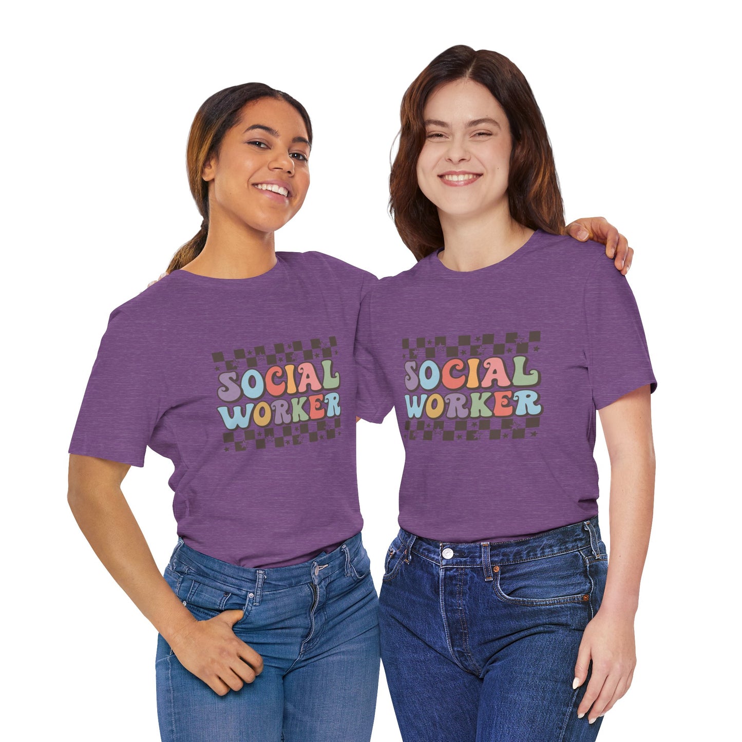 Checkered Social Worker Shirt, Retro Checkerboard Social Worker Shirt, Social Worker Tee, Back to School Counselor Shirt, School Counselor Tee, School Staff Shirt, Social Worker Life Shirt