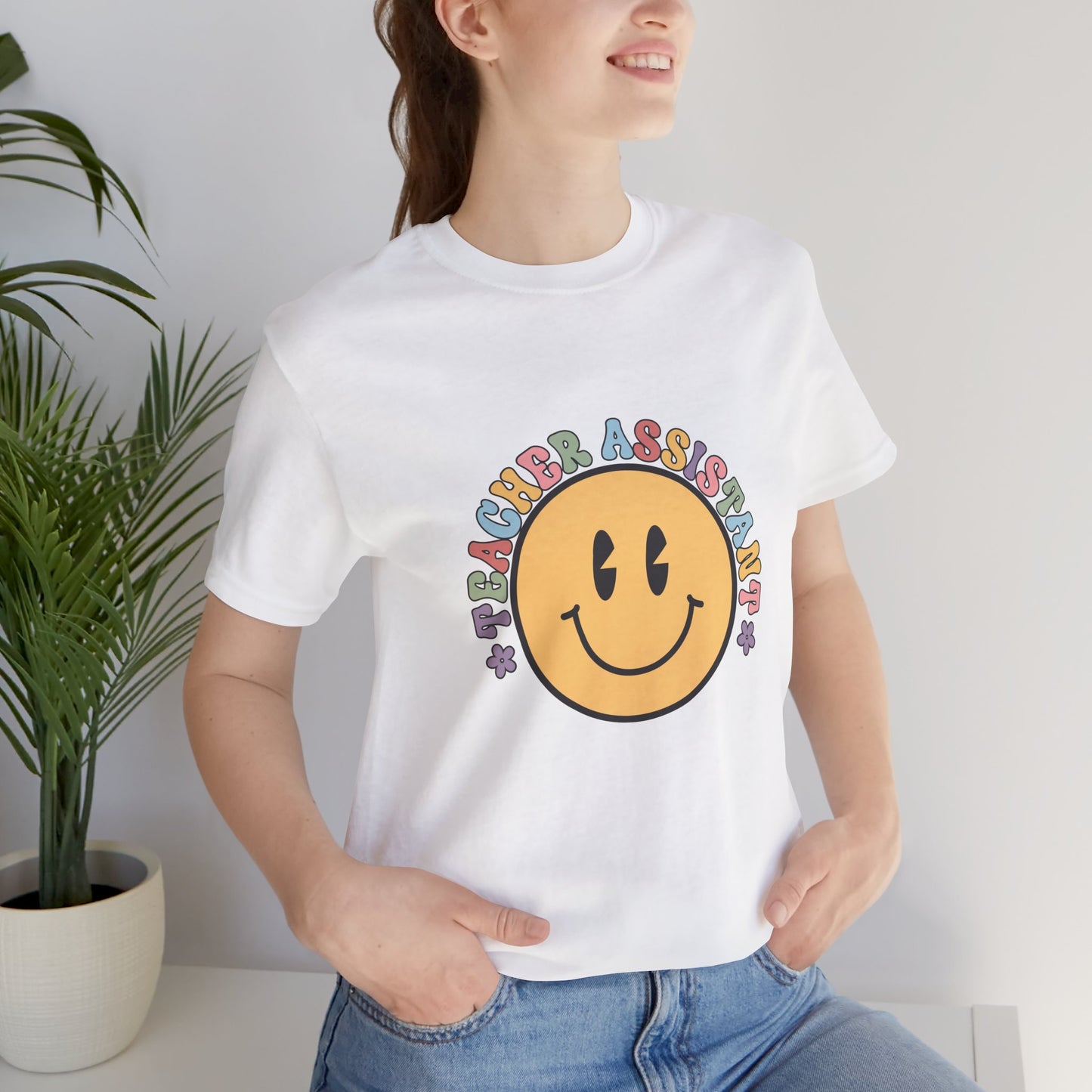 Smiley Teacher Assistant Shirt, Retro Style Smiley Teacher Assistant Shirt, Teacher Assistant Tee, Smiley Teacher Assistant Shirt, Teacher Assistant Life Shirt, Custom Teacher Assistant Shirt, Custom Teacher Assistant Gift