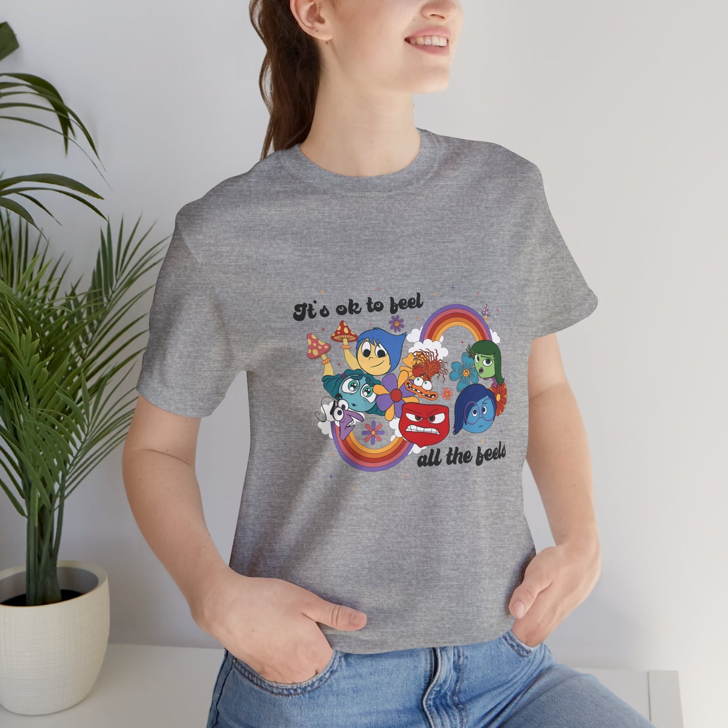 It's Ok to Feel All the Feels Rainbow Double Side Shirt, Retro Emotions T Shirt, In My Emotions Era T Shirt, Emotions Tour T Shirt, Teacher Shirt, Custom Teacher Shirt, Custom Teacher Gifts, Lifestyle Shirt