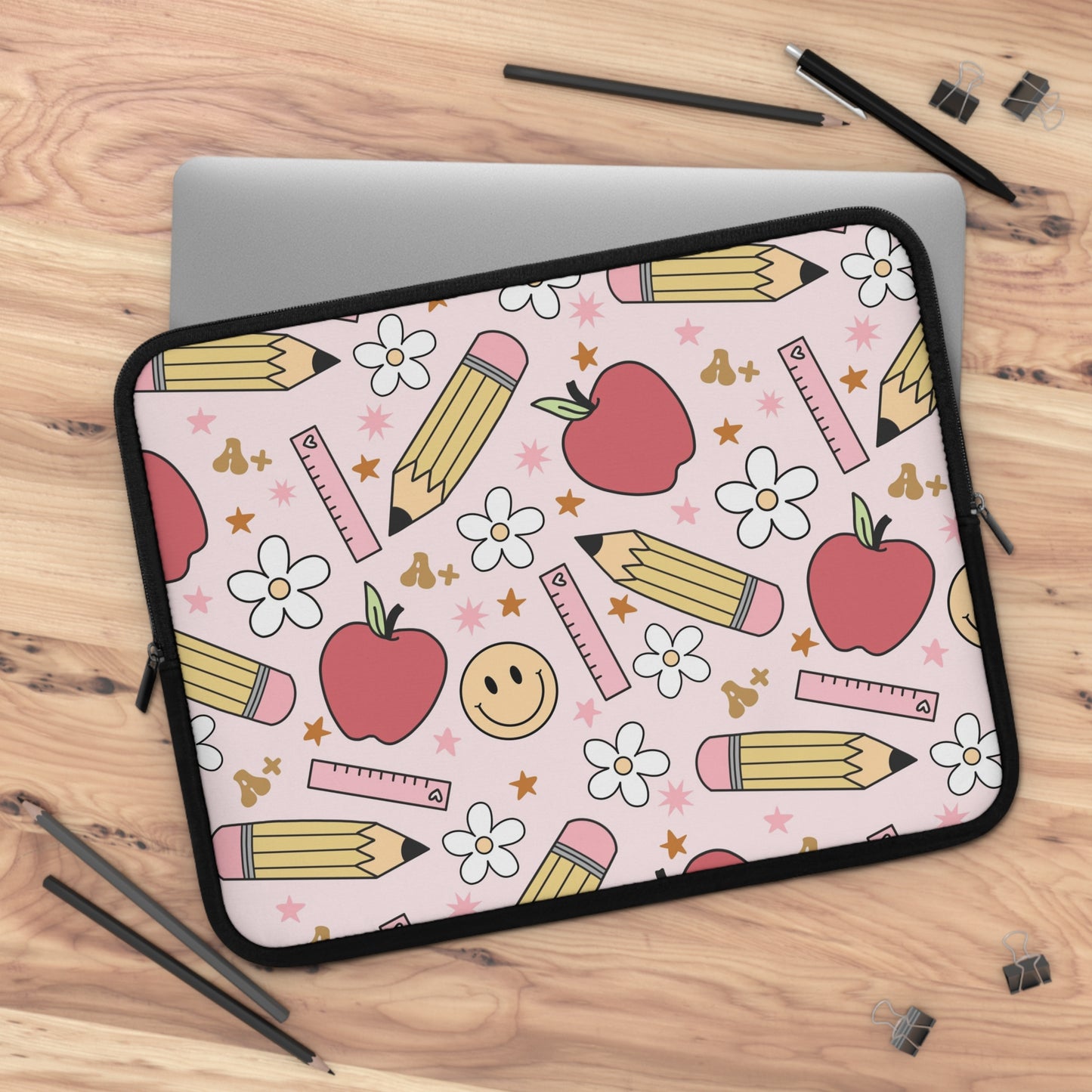 Laptop Case, Laptop Cover, Laptop Sleeve, Laptop Protector, MacBook Air Case, Mac Pro Case, Teacher Laptop Case, Apples and SmileysTeacher Laptop Case