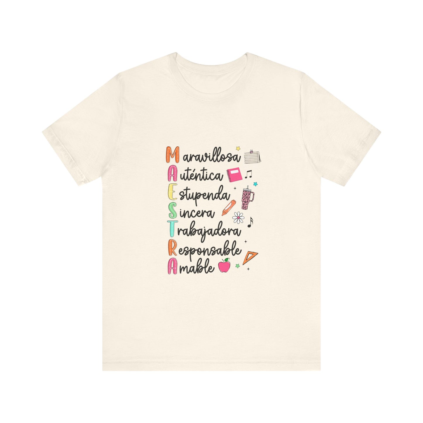 Camiseta Maestra Española, Camiseta Maestra de Colores Brillantes, Camisa Maestra, Camisa Maestra Acrostic, Camisa Maestra Acrostico, Camisa Maestra Personalizada, Regalos para Maestro 